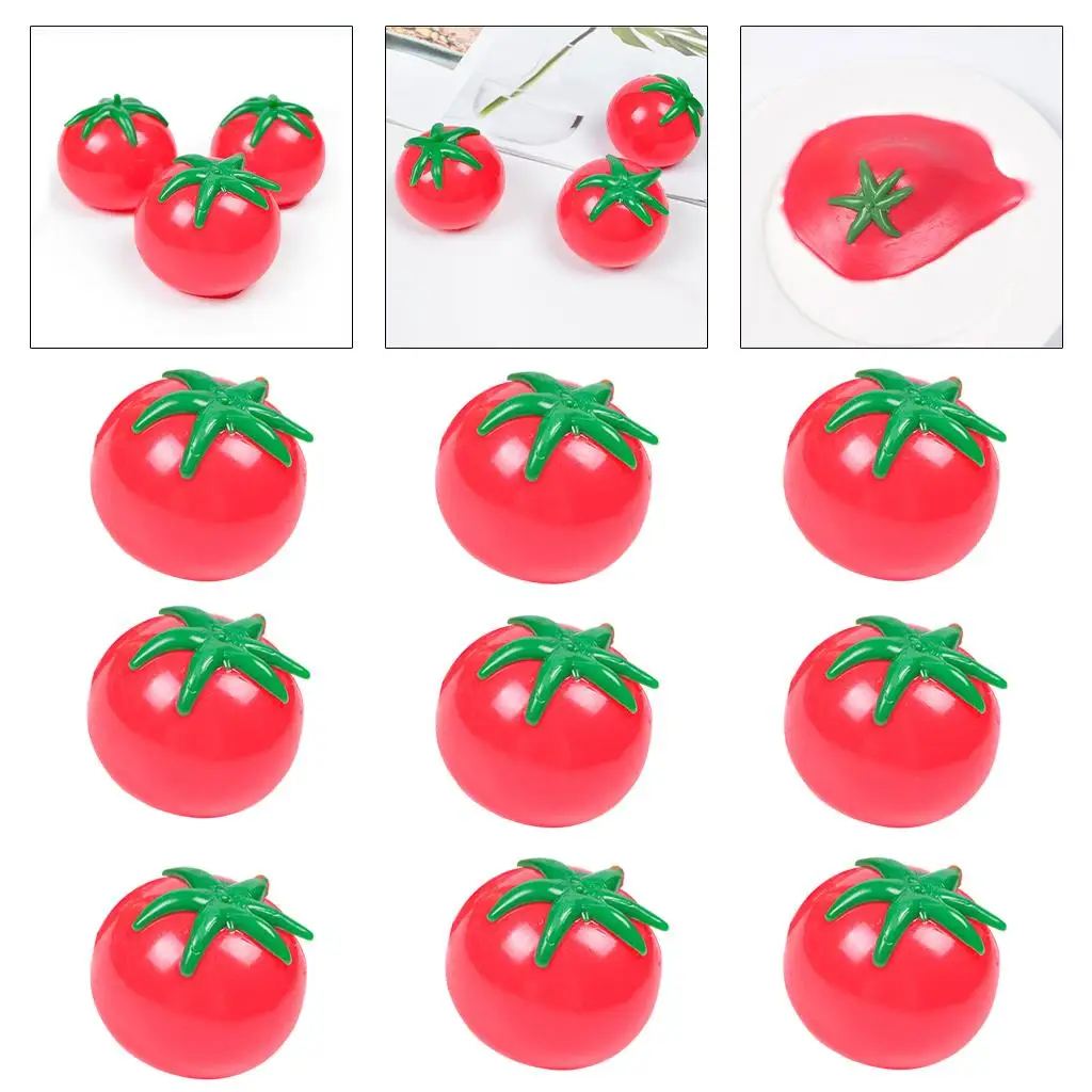 Kids Toys Squeeze Tomato Squishy Balls Stress Relief Fidget Toy