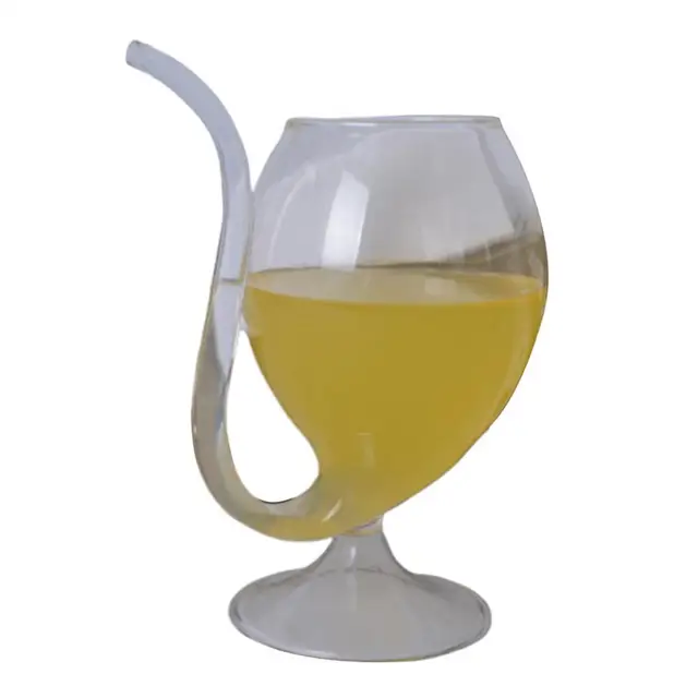 1pc Crossbar Creative Vampire Wine Glass, Unique Glass Material Straw Cup,  Suitable For Juice, Sparkling Wine, Red Wine, Champagne, Etc.