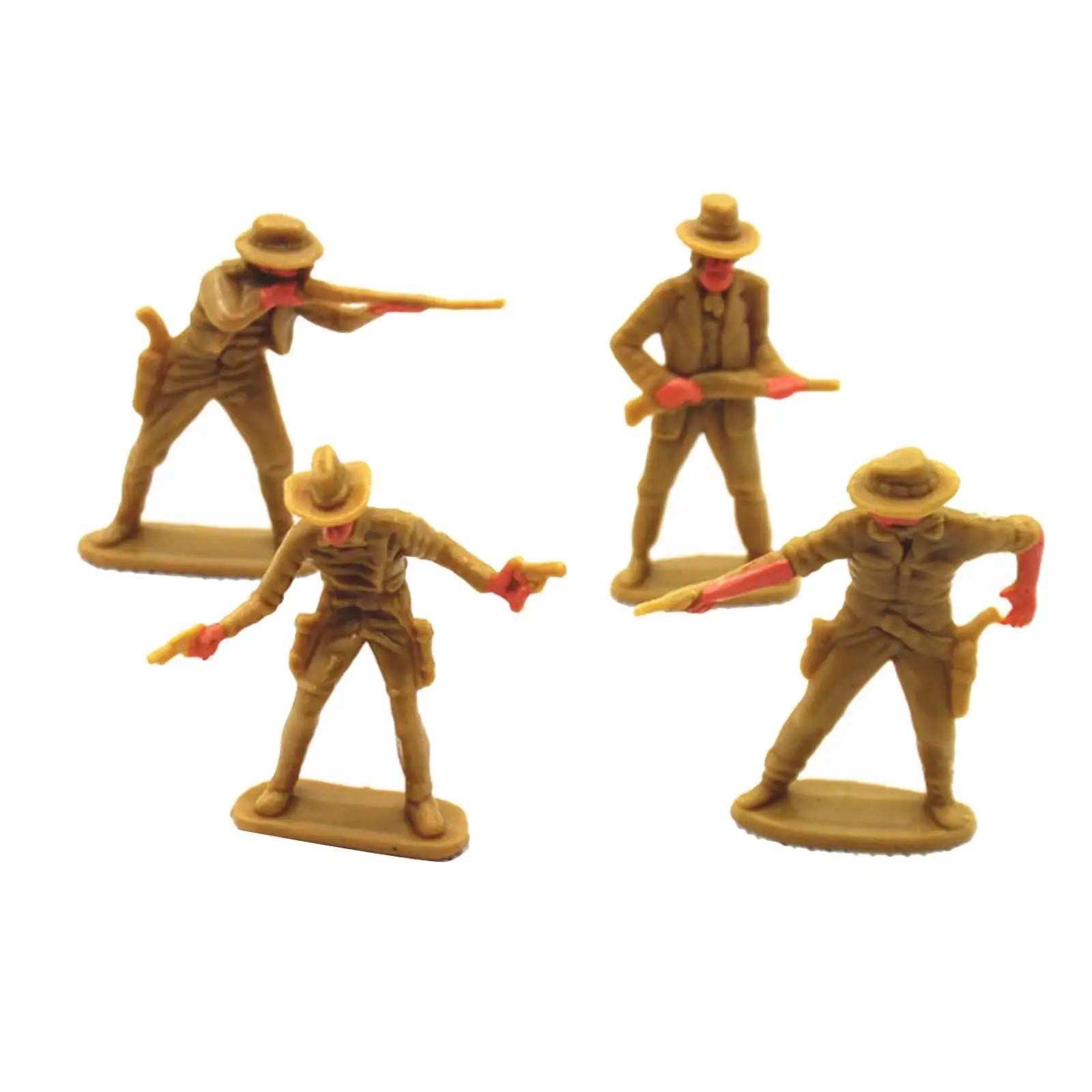 4 Pieces Simulation Cowboy People Figures Layout Realistic Figurines