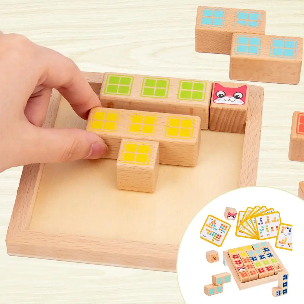 Wood Education Building Block Pass Through Logic Game Board Game Toy Gifts