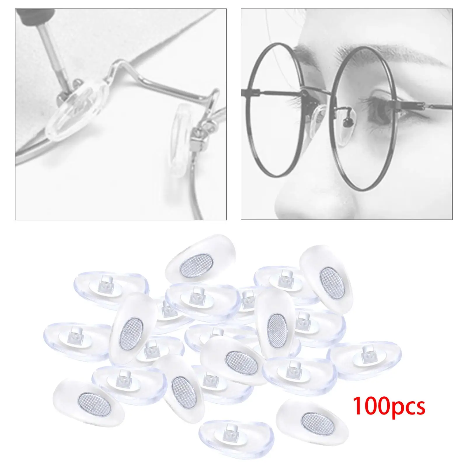 100x Glasses Nose Pads with Metal Core Transparent Comfortable for Eyewear