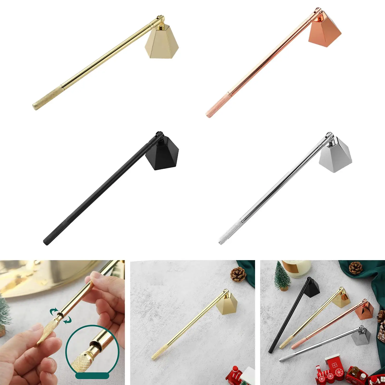 Candle Snuffer Candle Wick Cover Wick Flame Snuffer Extinguish Tool with Long Handle Tool for Party Holiday Thanksgiving Decor