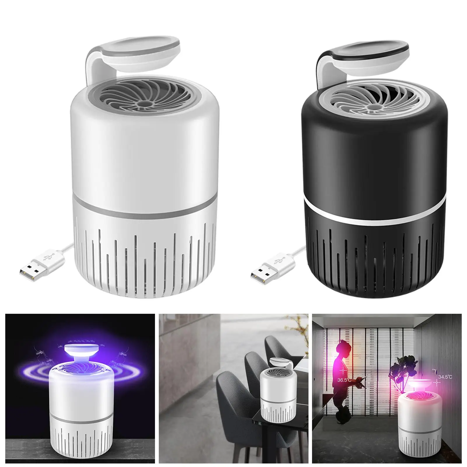 Indoor Insect Trap Bug Zapper Catcher Insect Fly Trap Mosquitos Killer Lamp for Garden Restaurant Deck Backyard Bedroom