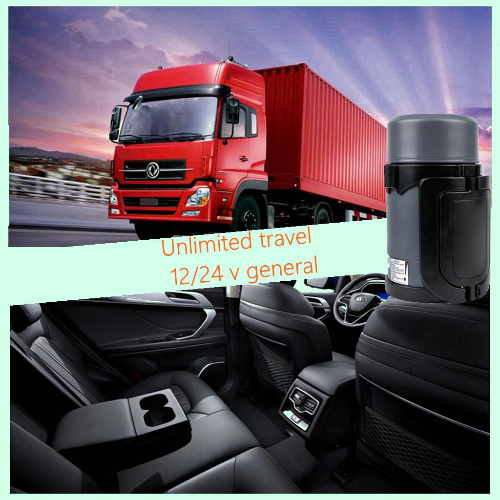 Car Heating Cup Kettle 12V 24V Heater Insulated Food Container Electronic Heated Travel Mug for Travel Boat Truck Milk Soap