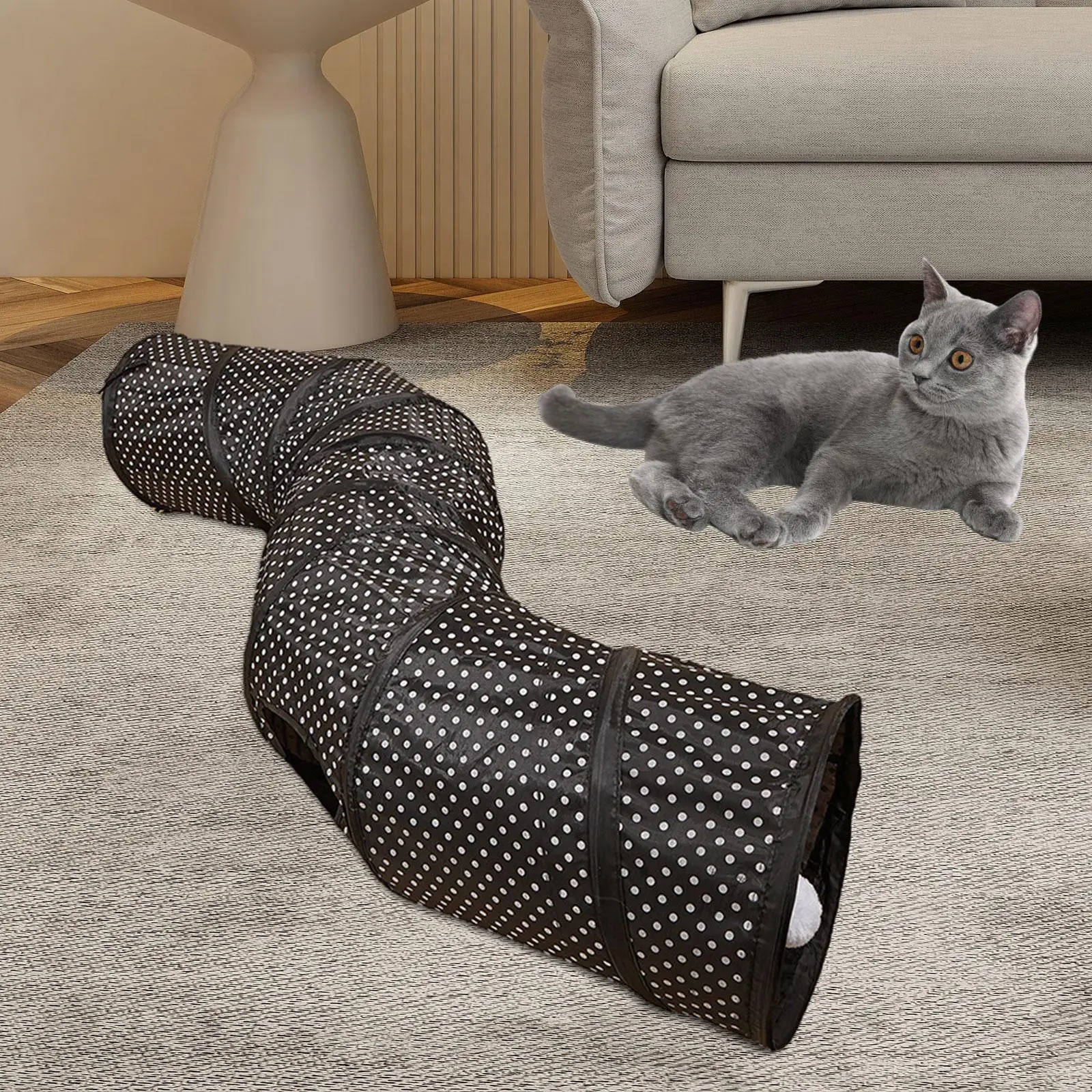 Cat Tunnel Lightweight Kitty Training Interactive Folding Folded Cat Tunnel for Kitten Rabbit Indoor Cats Hamster Outdoor
