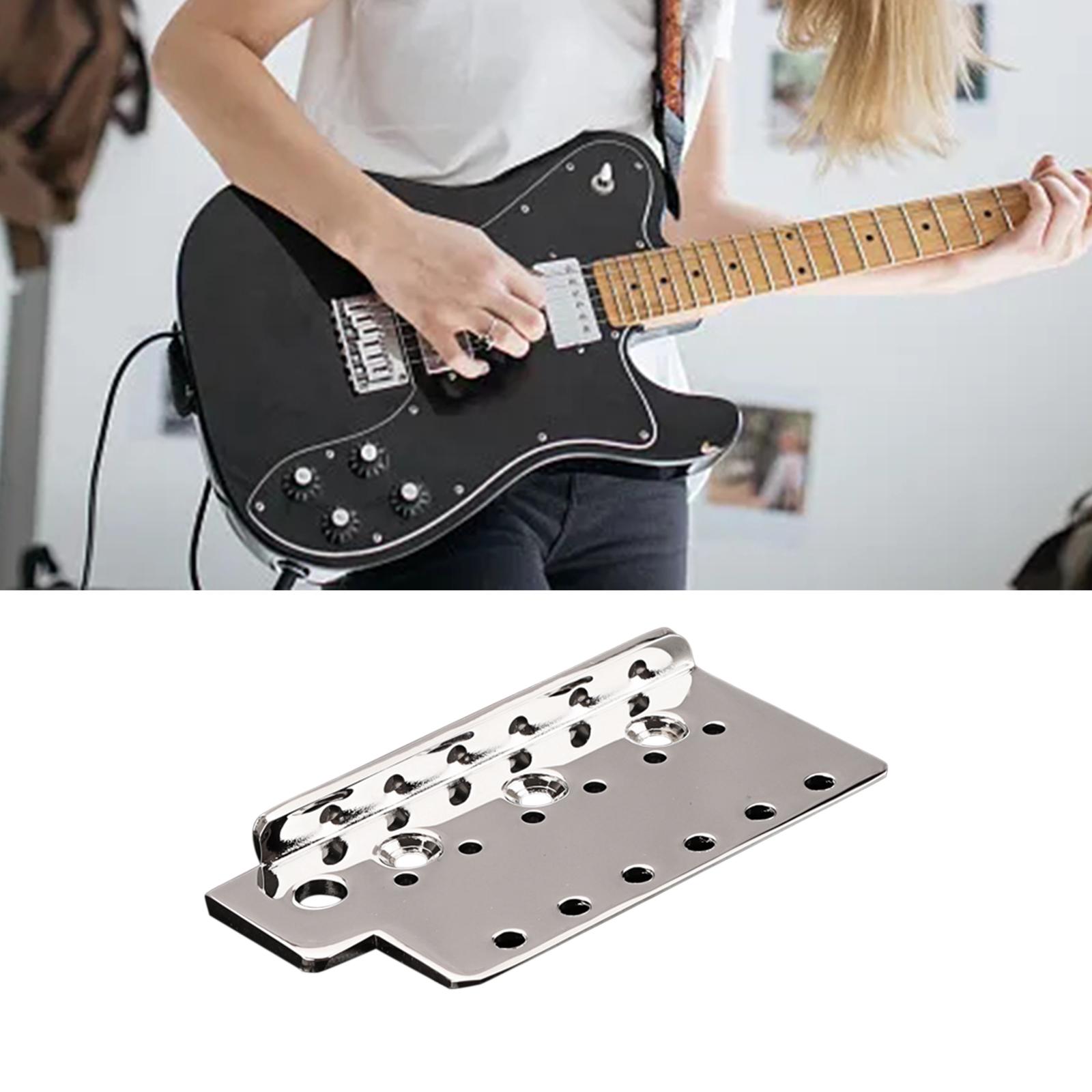 6 String Tremolo Bridge Plate Vintage Portale Chrome Durable for Musical Instrument Bass Electric Guitar Ukulele Replacement