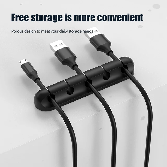 Acheter TOPK – organisateur de câbles et boîte de prise magnétique,  enrouleur de câble USB en Silicone, Clips de gestion de câbles flexibles  pour support d'écouteurs de souris