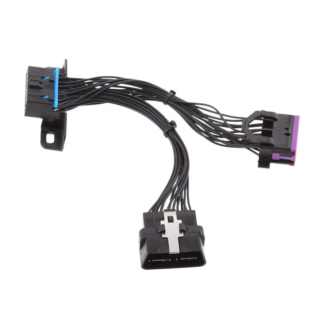OBD-II OBD2 16 Pin Male Extension Cable Male to 2 Female Splitter Extension Y
