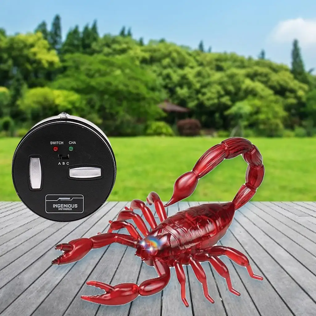 Creative  RC Remote Control Scorpion Toy Spoof Interactive Flashlight Eyes  Jokes Tricky Toys Halloween Gifts for Kids