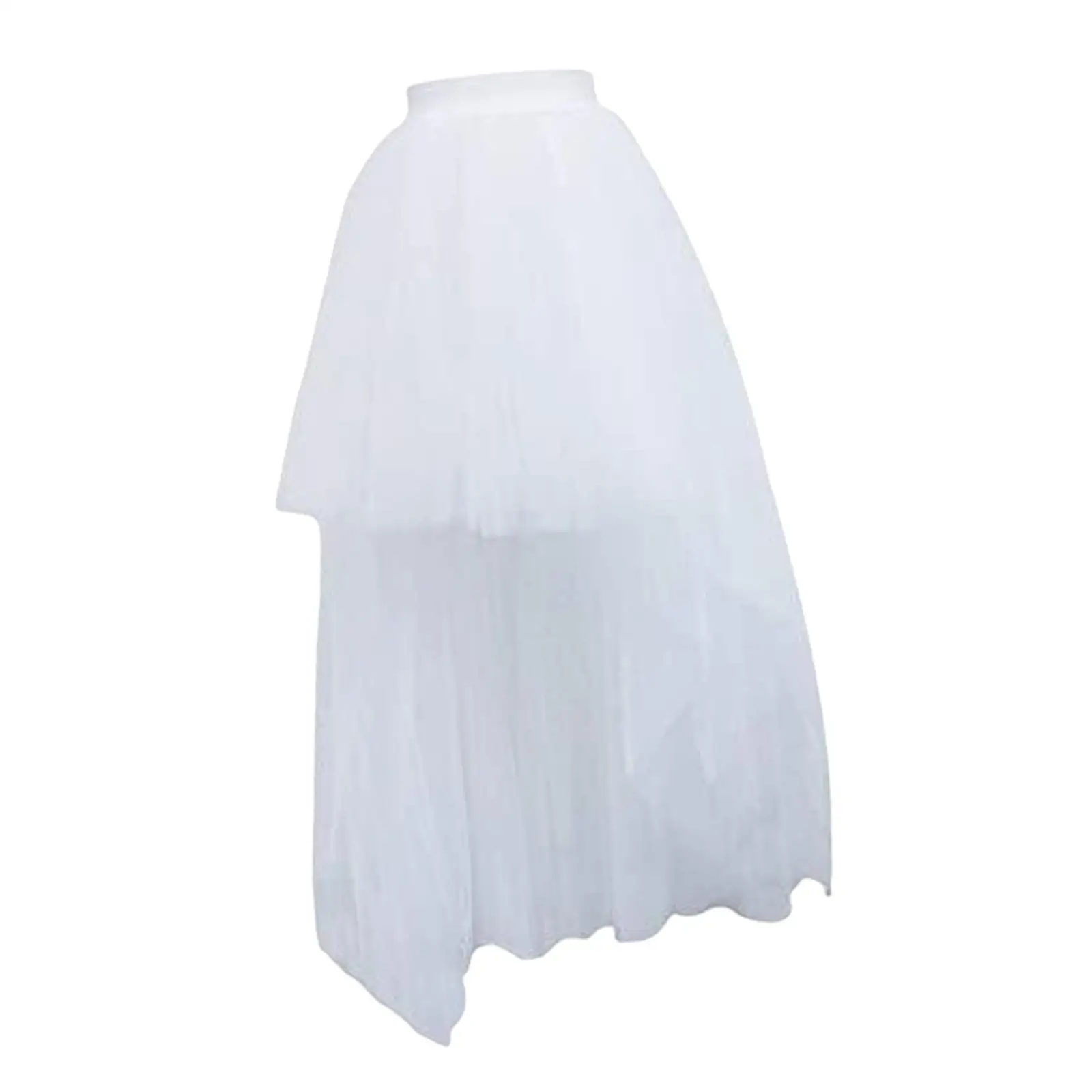 Women High Low Tutu Skirts Dancewear Elastic High Waist Tulle Skirt for Daily Wear Wedding