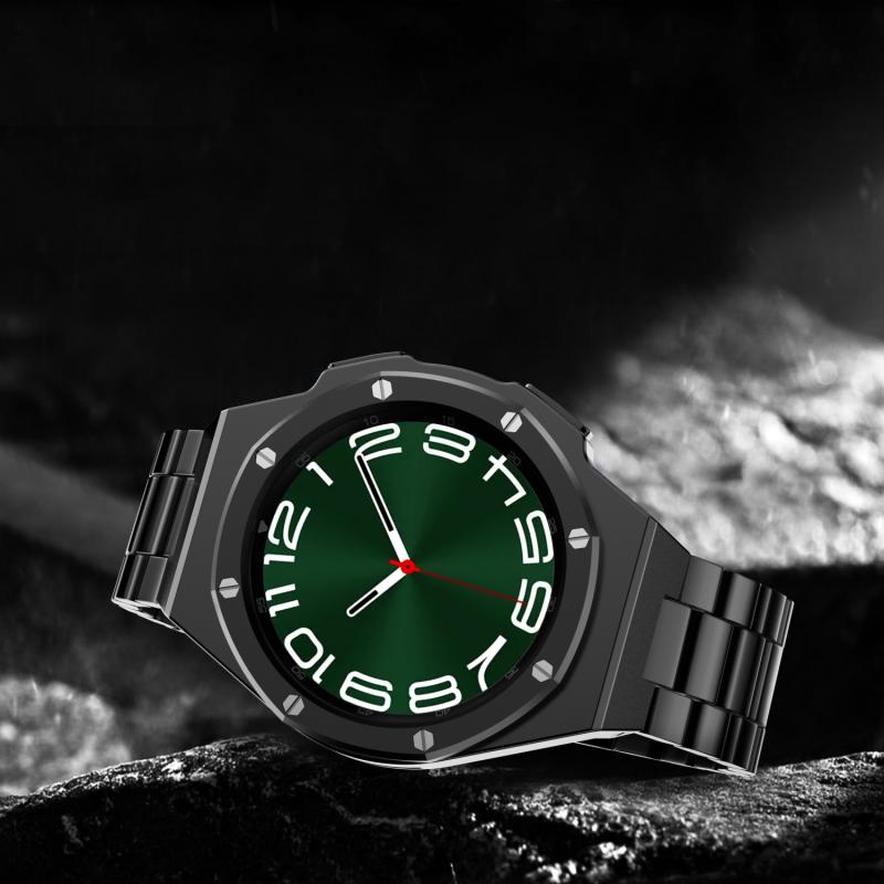 Modification Kit Case For Samsung Galaxy Watch6 Classic 47mm 43mm Stainles Steel Metal Strap Bracelet Galaxy6Classic Rubber Band