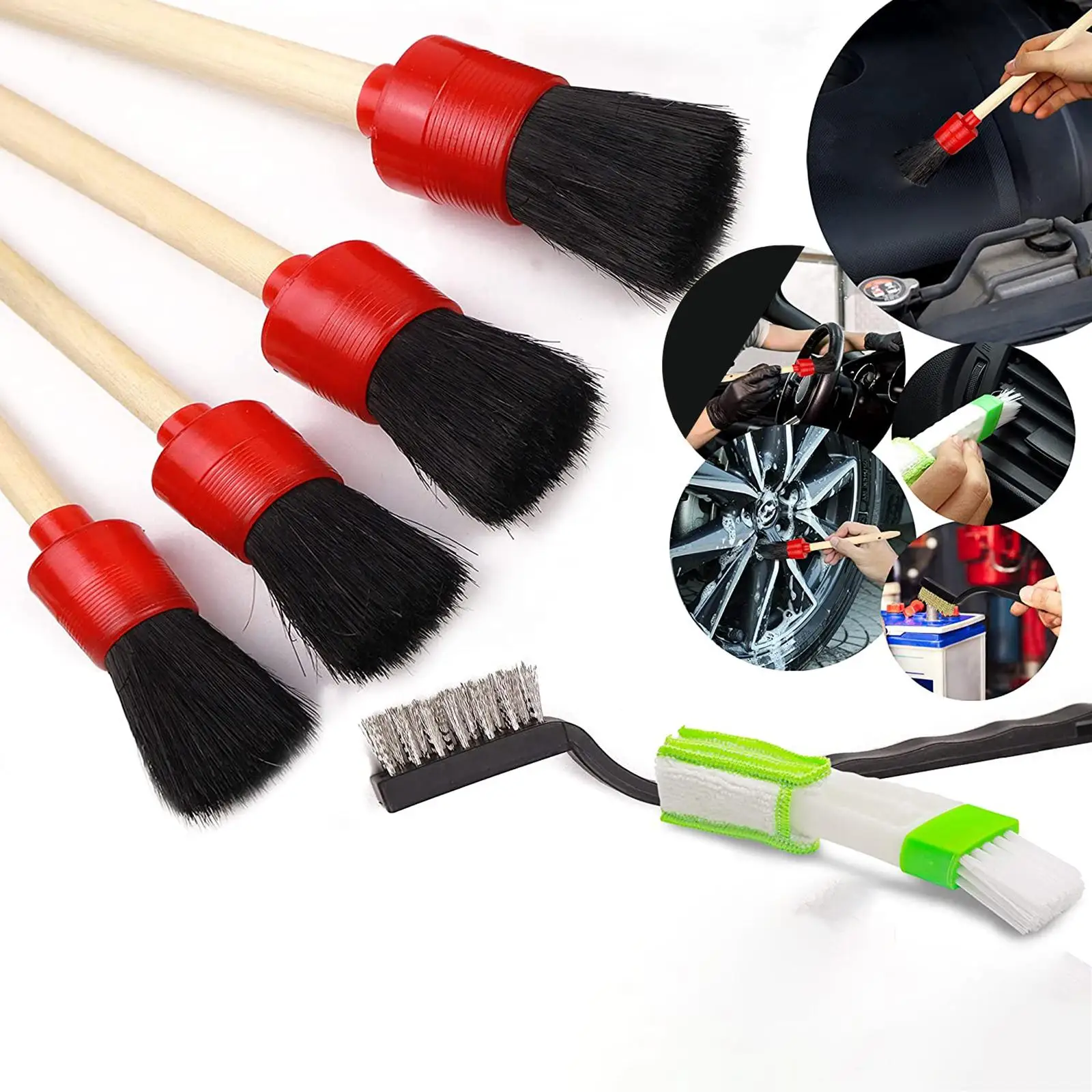 12 Pieces detailing Brush Set Cleaning Tools for Cleaning Wheels