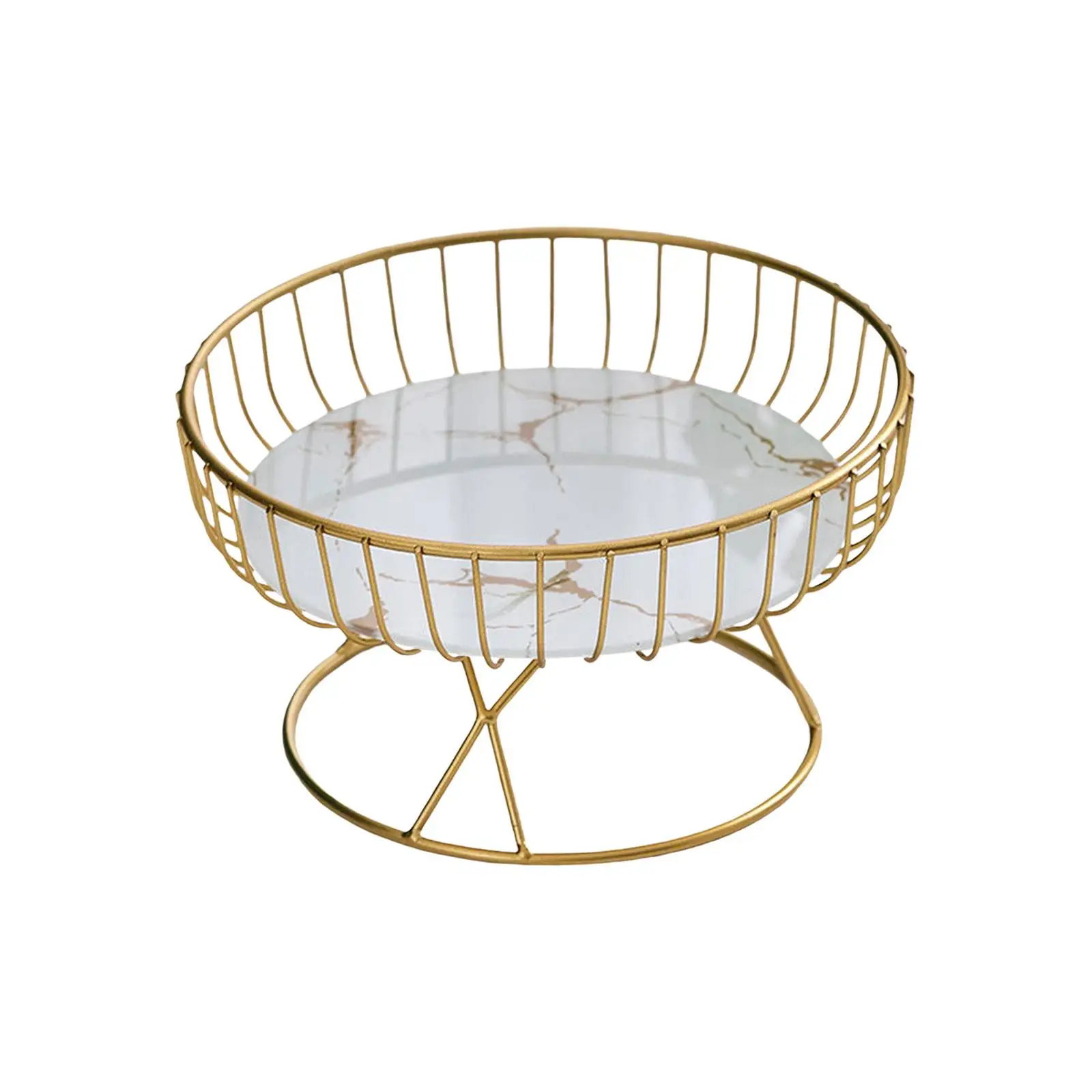 Metal Iron Wire Fruit Bowl Vegetable Stand Holder Container Fruit Basket for Living Room Dining Table Tea Bar Household Garden