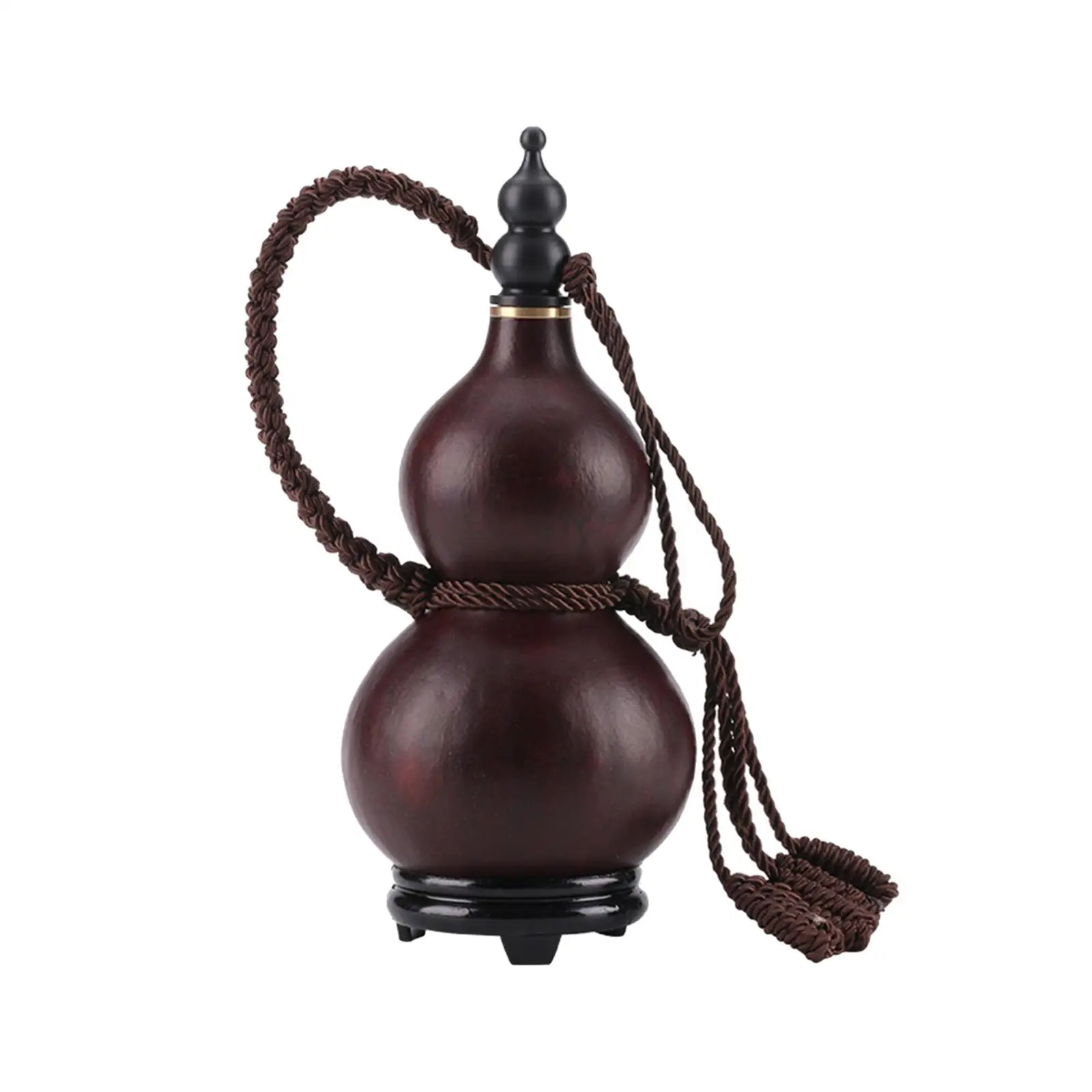 Traditional Gourd Wine Bottle Hollow Calabash with Lid Wine Gourd Portable for Camping drinks Holder Ornament