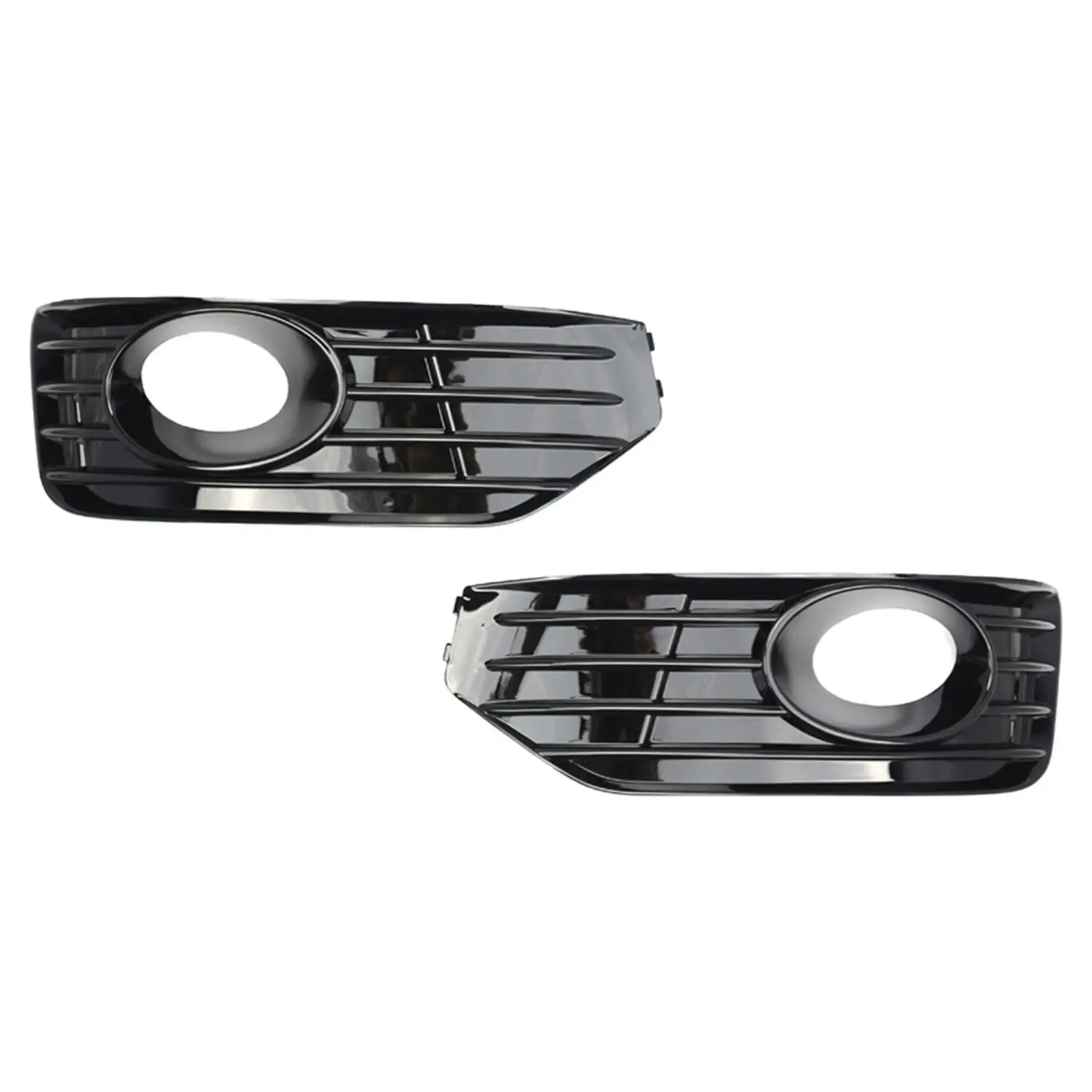 2Pcs Fog Light Grille Lamp Covers Parts Gloss Black Replacements Car Front Bumper Left and Right Side for VW T5.1 Sportline