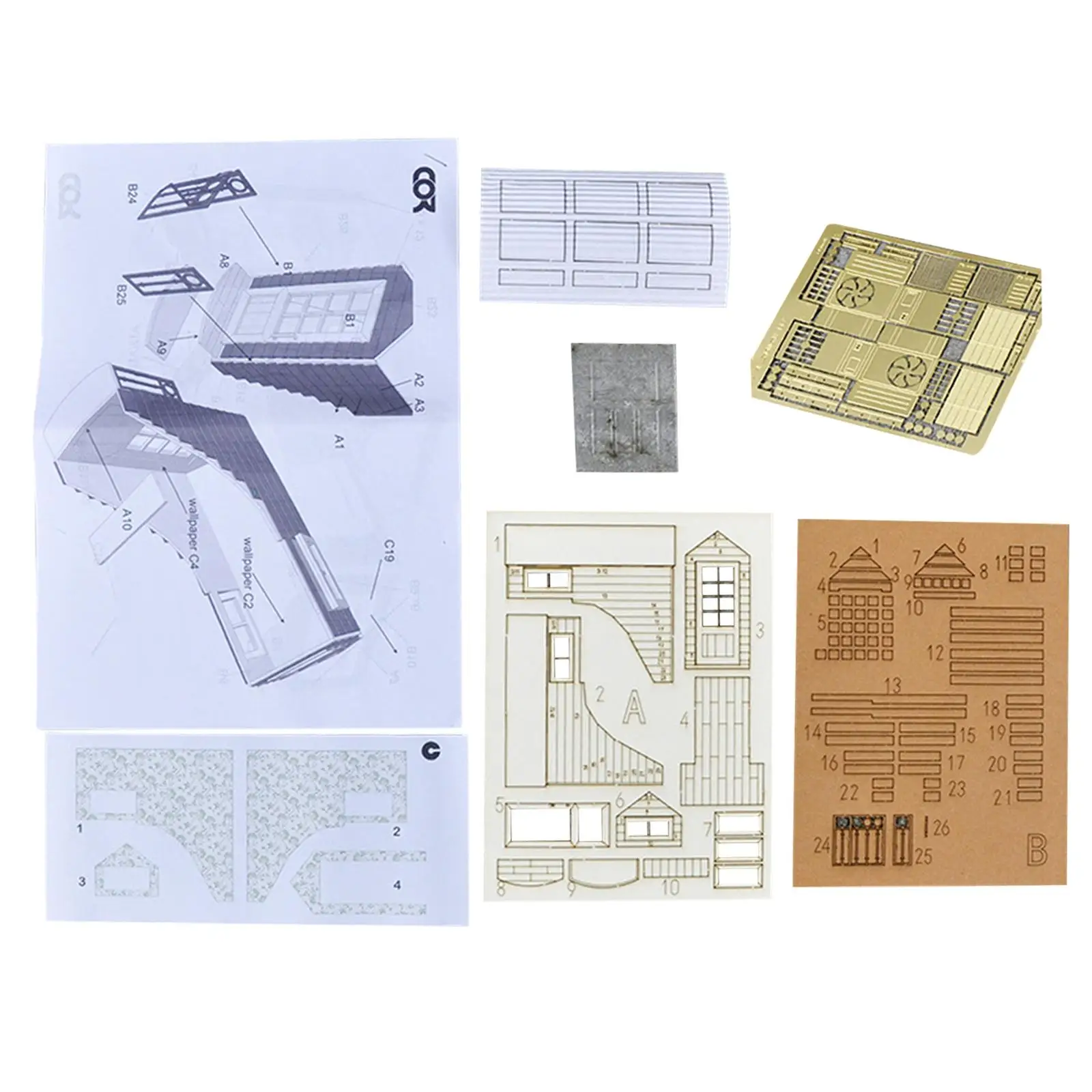 1/35 DIY Assembly Building Model Kits Parent Child Interaction Architecture Scene for Diorama Layout Micro Landscape Decoration