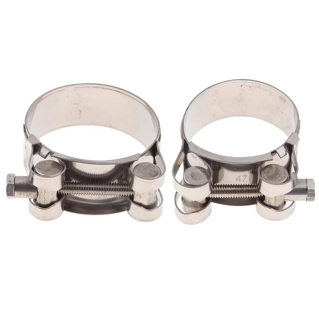 2pcs Metal Motorcycle Exhaust  Exhaust Muffler Clamp Tube Clamps