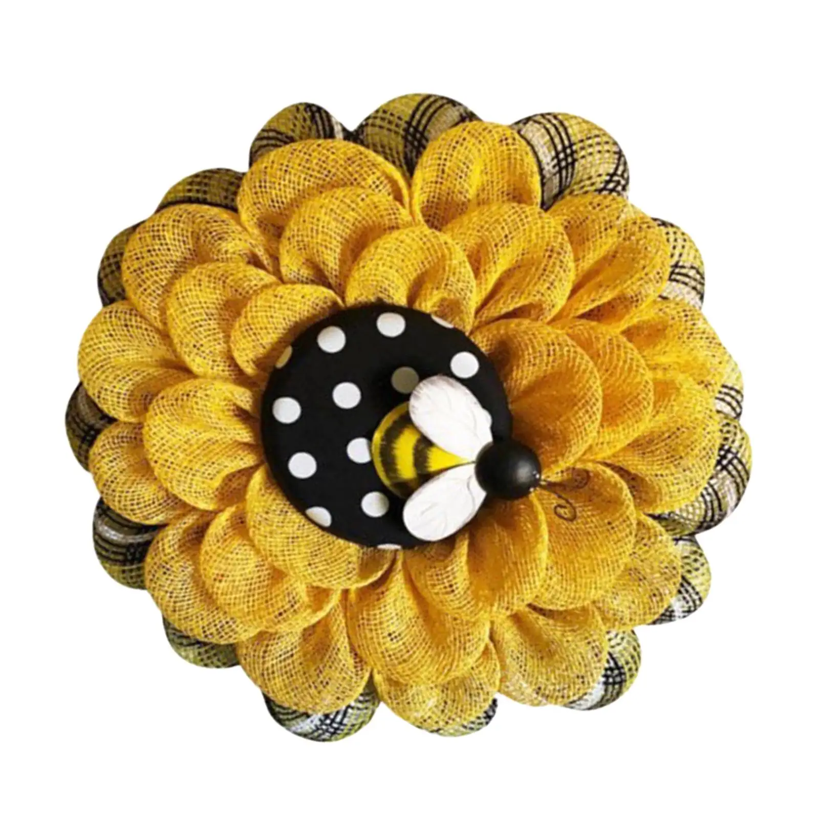 Bee Flower Wreath, Artificial Bee Wreath Spring Summer Decoration, Front Door Wall Window Wreath, Home Decor