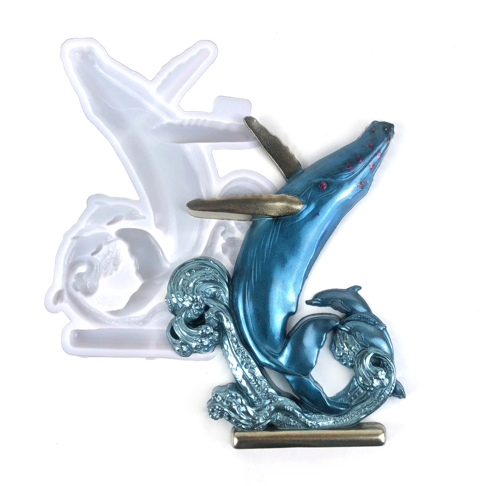 Molde do silicone do ornamento do golfinho,