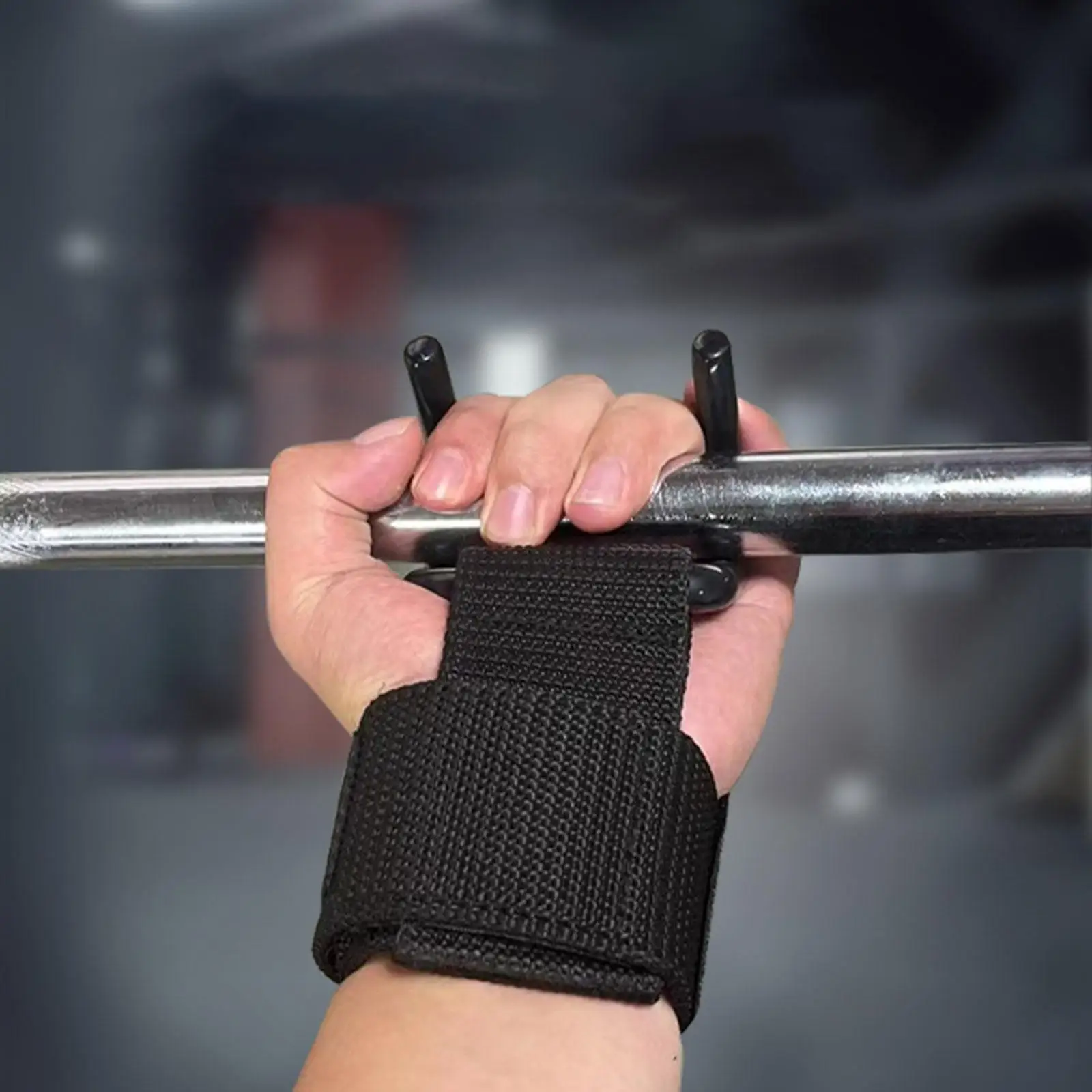 Weight Lifting Support Hooks Wrist Wraps to Keep in Same Position Daily Use Double Stitching Solid Metal Hooks Gym Grips Straps