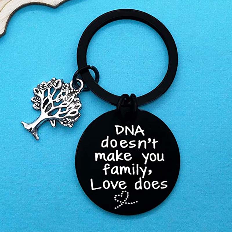 Schritt Eltern Keychain DNA nicht Machen Sie Familie Liebe Tut Keychain Schritt Mom Schritt Dad Annahme Geschenke für Bonus mama Papa – Detail 2