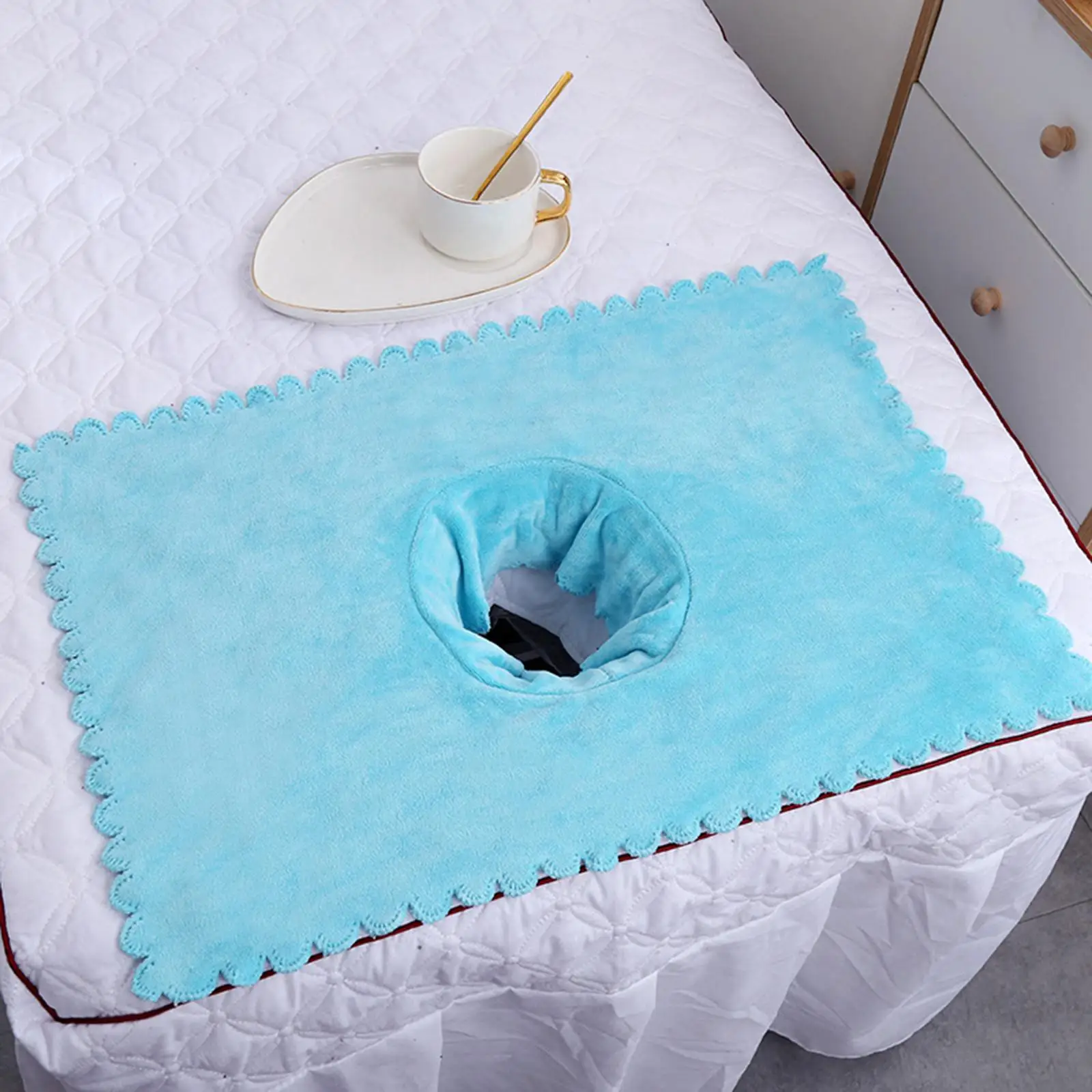 Massage Table Sheet Covers with Face Hole Reusable Soft 23.62x15.75inch Sectional Towelling Coverlet Towel for Beauty Salon SPA