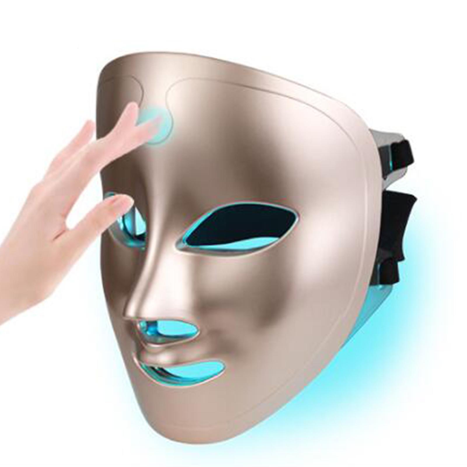 LED Face Mask Light Therapy Facial Skin Care Dark Spot Healthy Skin Rejuvenation 7 Colors Smooth Acne Reduction Photon for Home