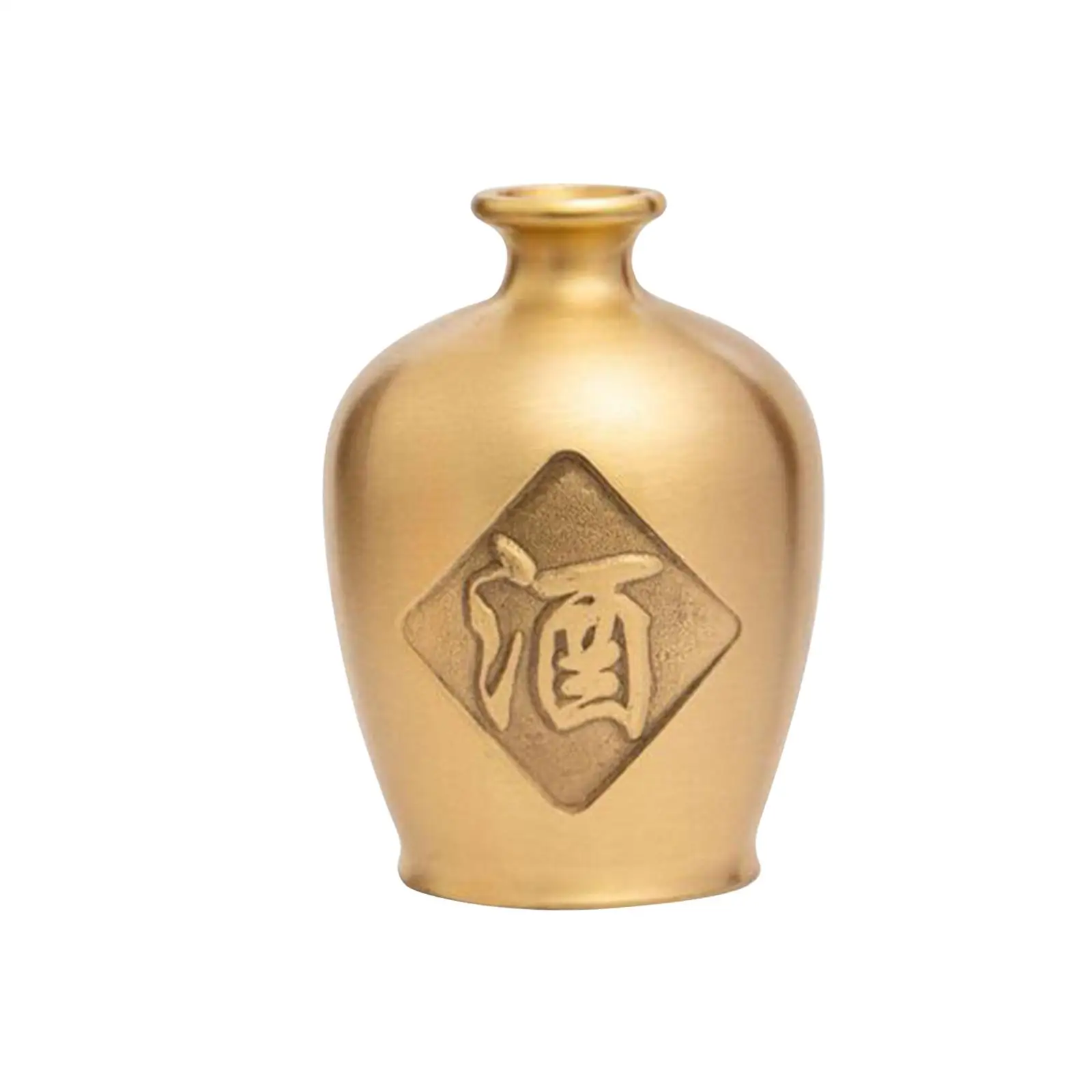 Golden Brass Jug Table Novelty Flower Water Pot Collectable Craft Jar Vase for Decor Party Living Room Restaurant Cabinet