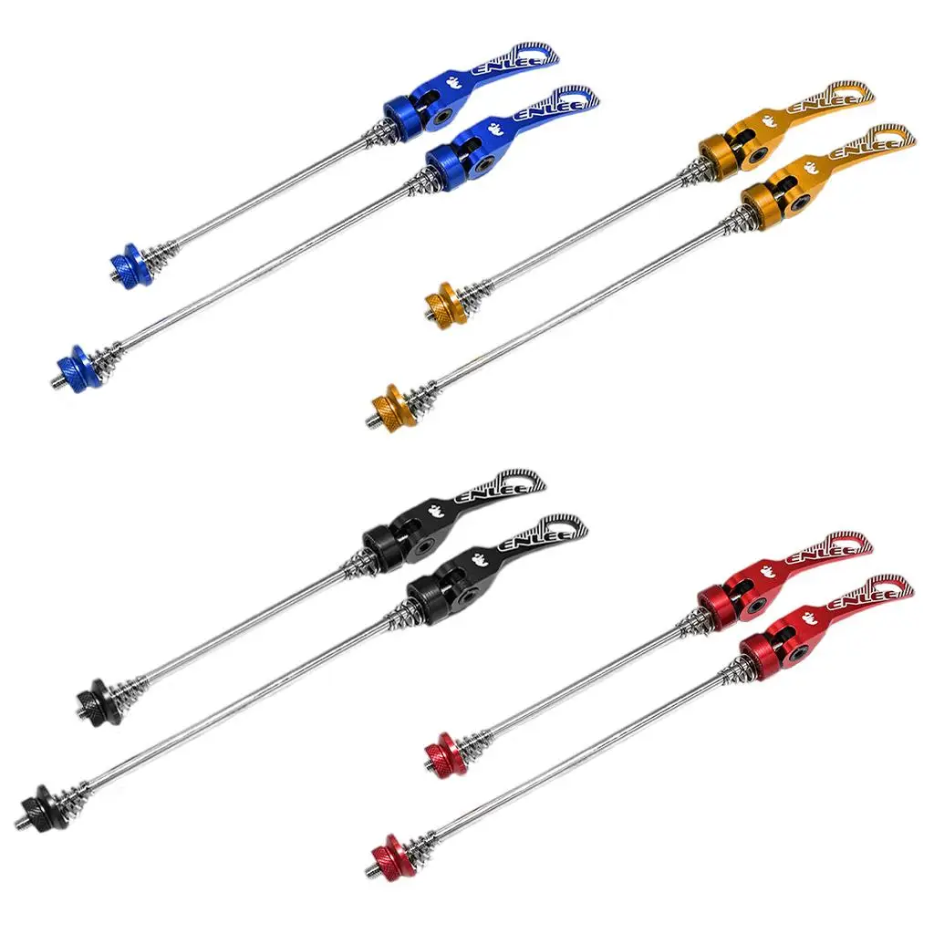 2x Front & Rear Quick Release Skewers Set Anodised Steel Axle