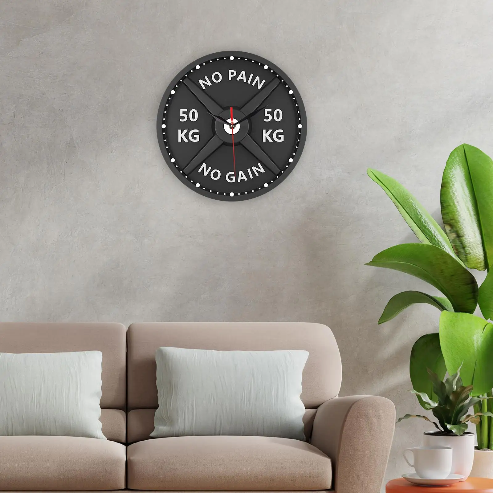 3D Wall Clock Gift Decorative 12inch Stylish Silent Decorative Clock for Home Gym Weight Lifting Workout Bodybuilding Decoration