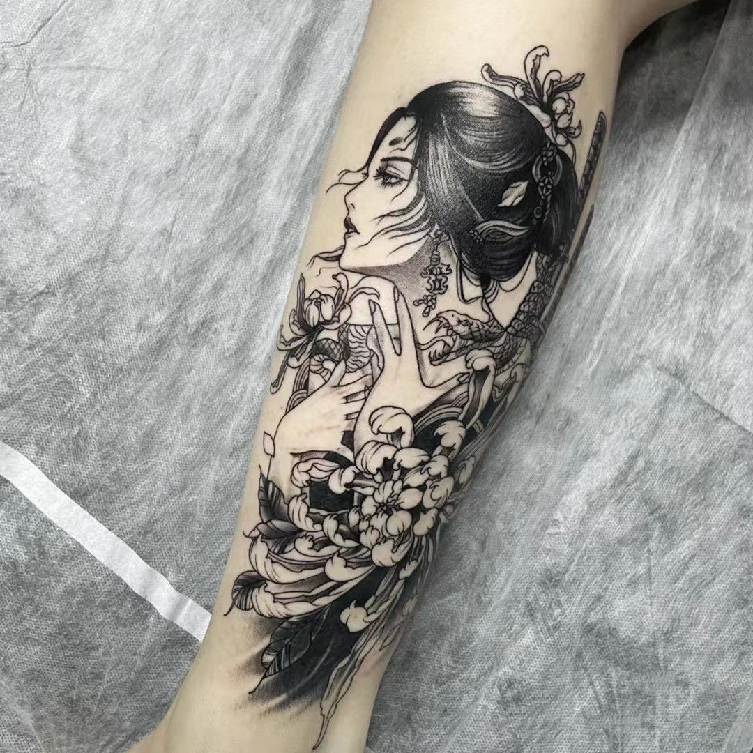 Kräuter Engel Temporäre Tattoos für Frauen Mann Punk Fake Tattoo Dauerhafte Arm Kunst Aufkleber Wasserdichte Flügel Tatuajes Temporales – Detail 11