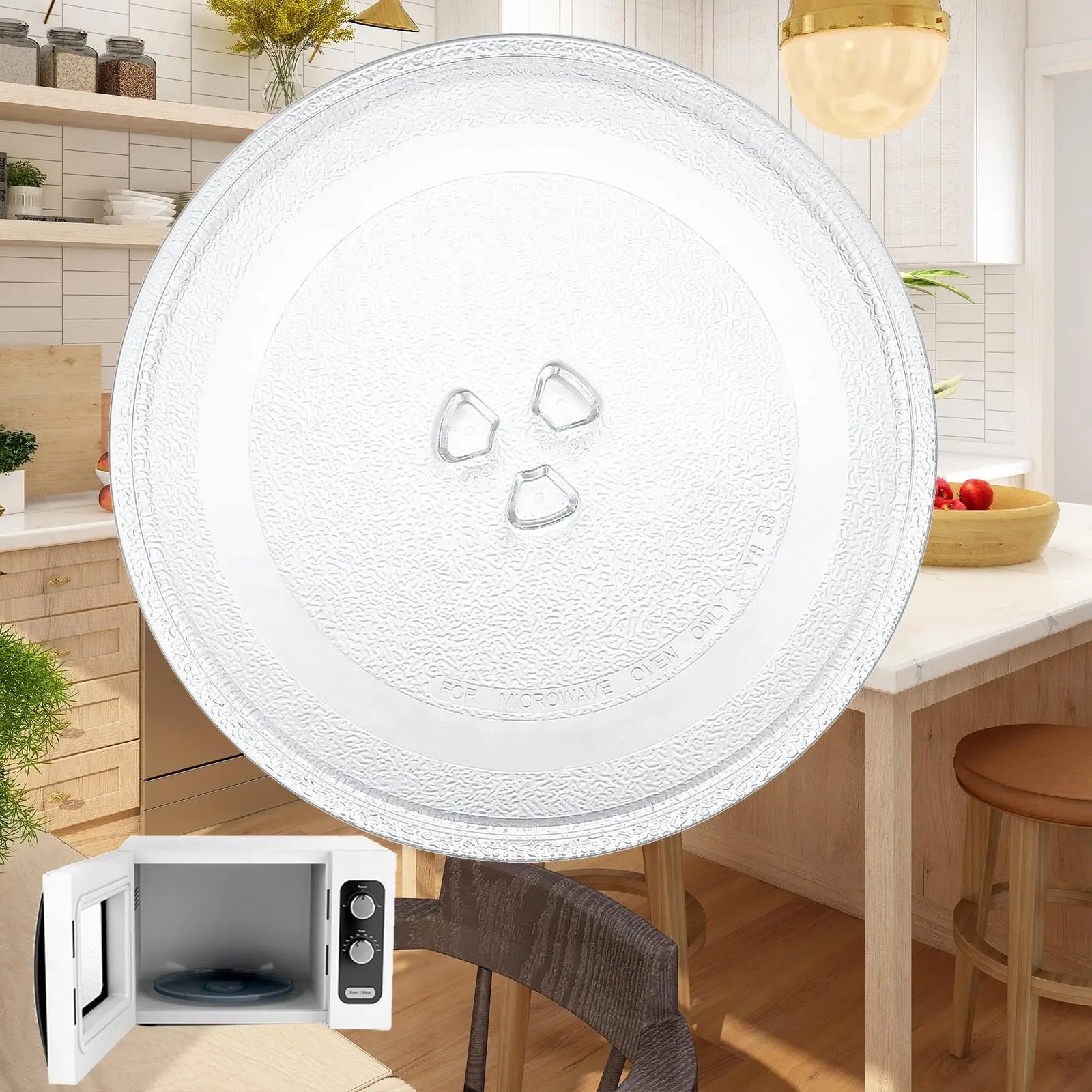 Microwave Plate Glass Turntable 24.5cm for Microwave Ovens Easily Install Accessories