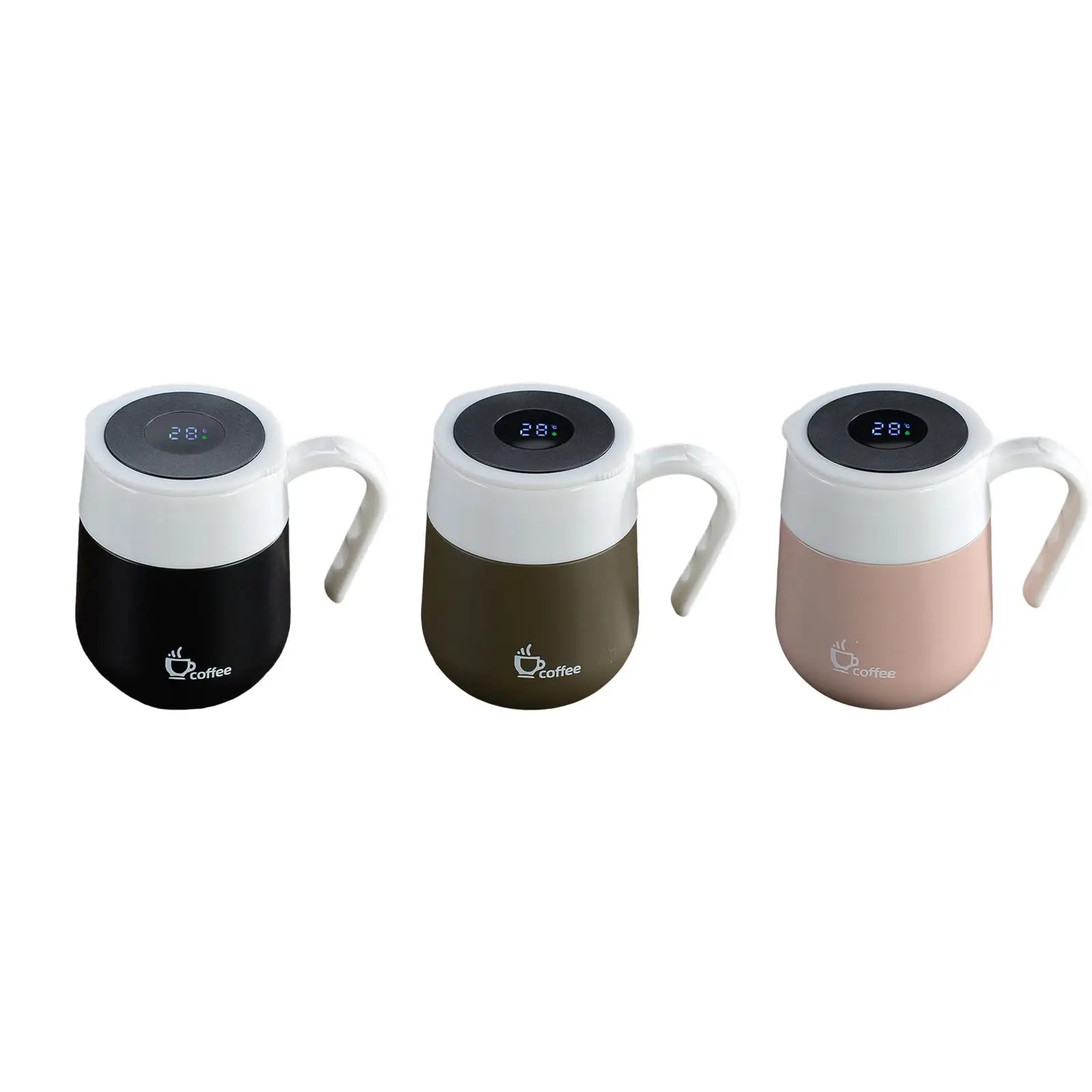 Vacuum Insulated Mug, Double Walled 460ml with Intelligent Temperature Display Travel Mug for Office 