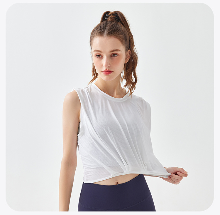 Leichtes Sport-Tanktop für Damen – atmungsaktives, ärmelloses Yoga-Workout-T-Shirt für Fitness – Detail 20