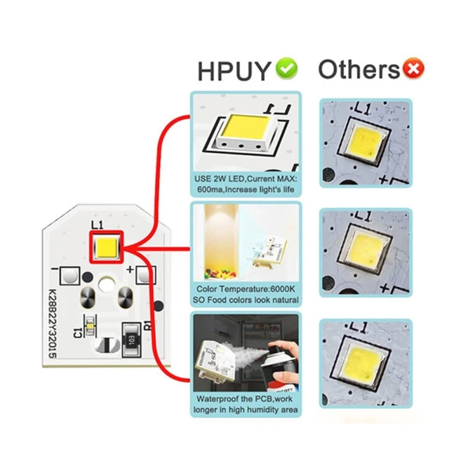 HPUY WR55X11132 Refrigerator LED Light WR55X25754 for GE LED Refrigerator  Light Bulb Replace WR55X30602 WR55X26486 PS4704284 3033142 EAP12172918