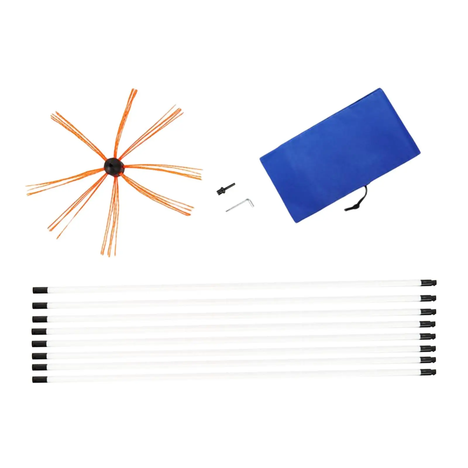 Chimney Cleaner Chimney Sweep Brush Prop with Rods Flexible Durable Rotary Dryer Vent Cleaning Kit Sweep Kit for Fireplace