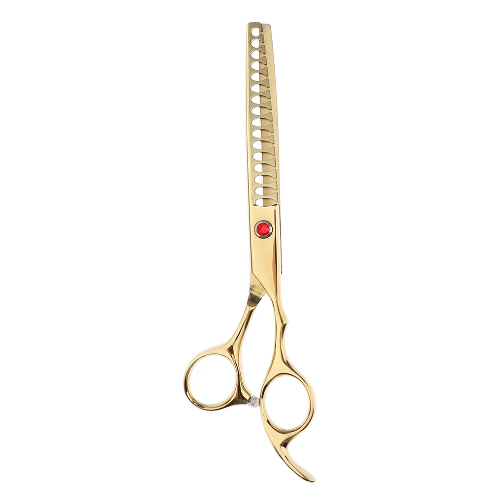 1 Piece Stainless Steel Dogs Cats Pets Hair Shears Salon Hairdressing Scissors 15 Teeth Fishbone Thinning Shears