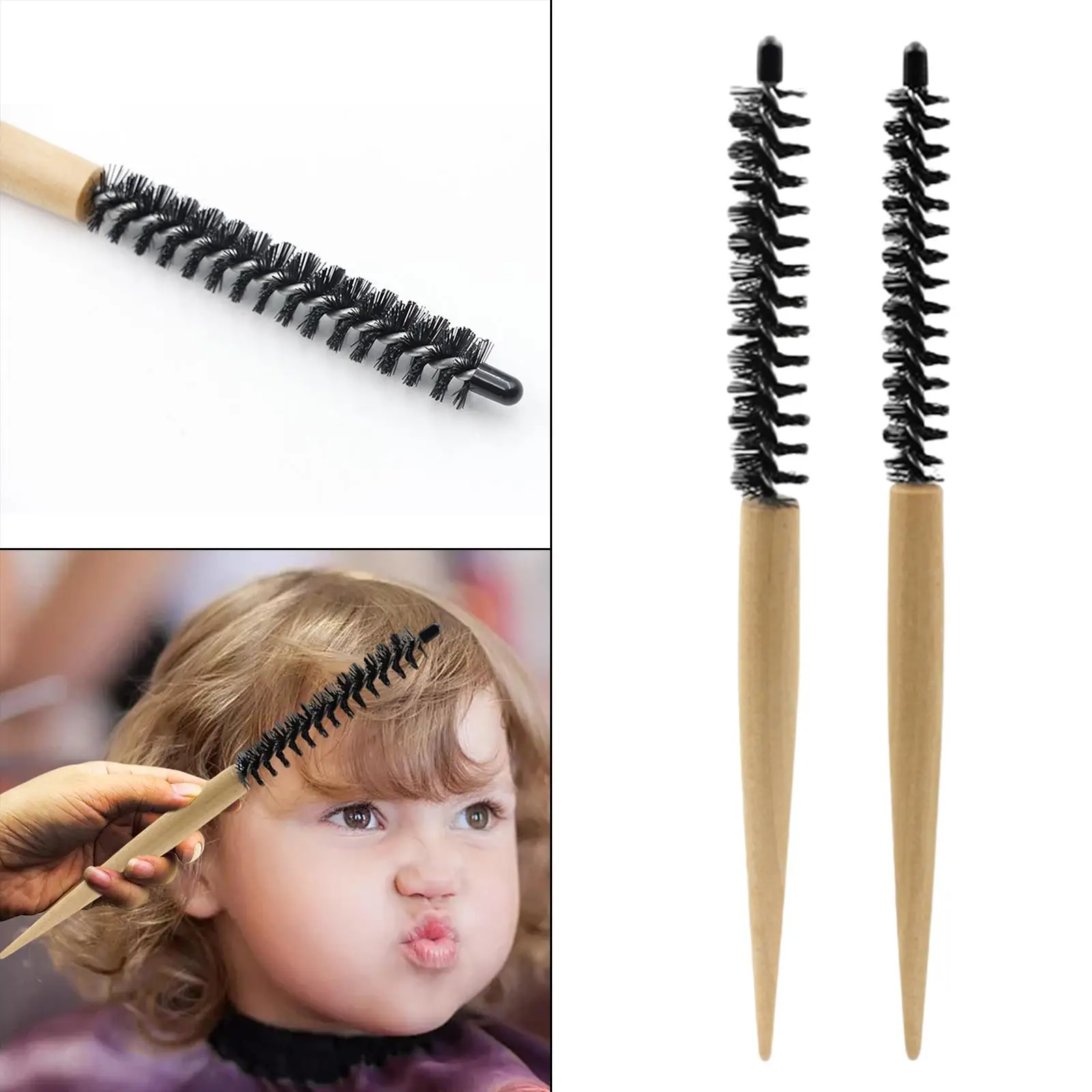 Small Round Hair Brush Mini Round Comb Salon Hairdressing Brush Roller Comb for Curly Blow Drying Hair Styling Beard Women Men