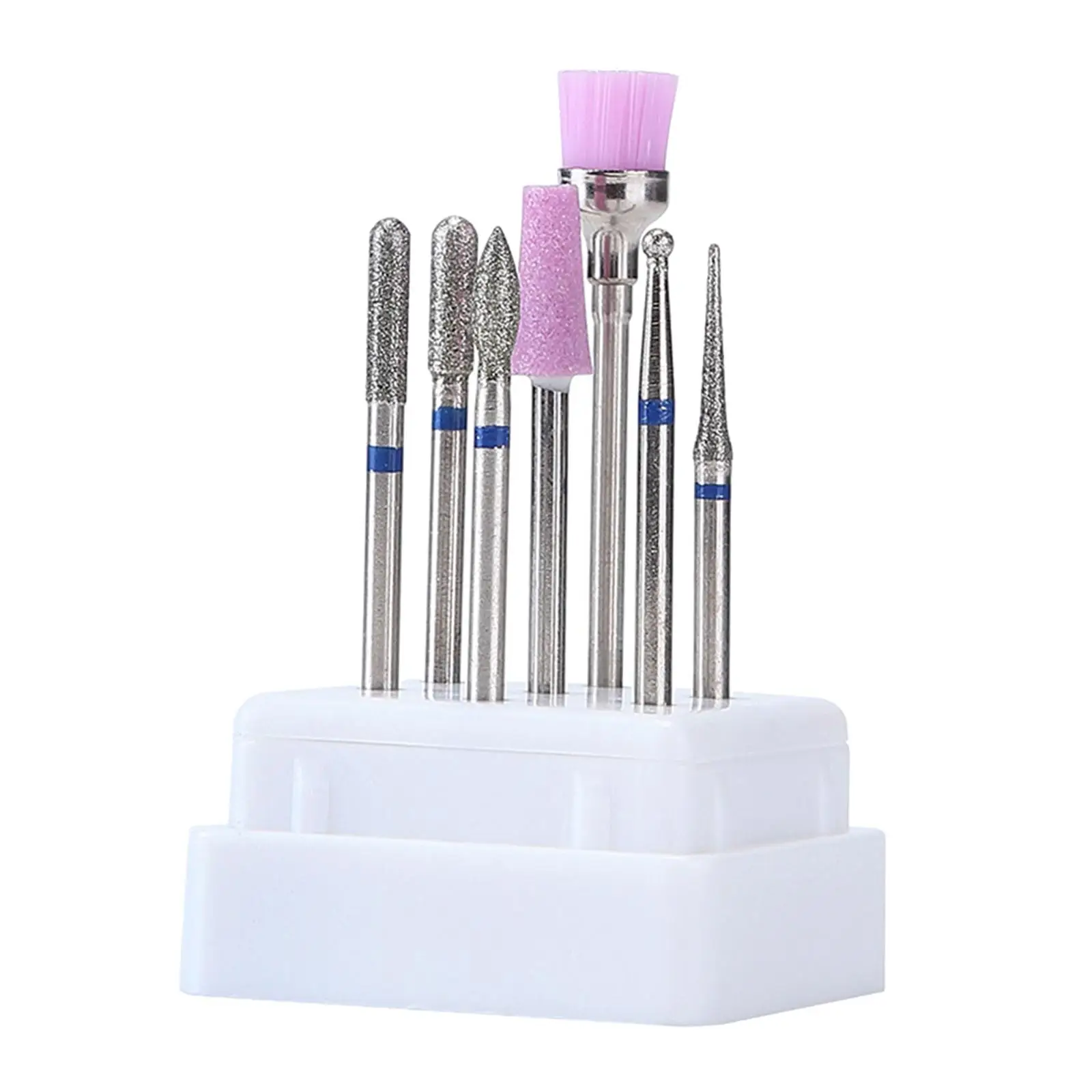 Electric Nail Drill Bits Kit with Holder Box Polishing File Grinding Heads for Pedicure Manicure Remove Dead Skin Nail Schools