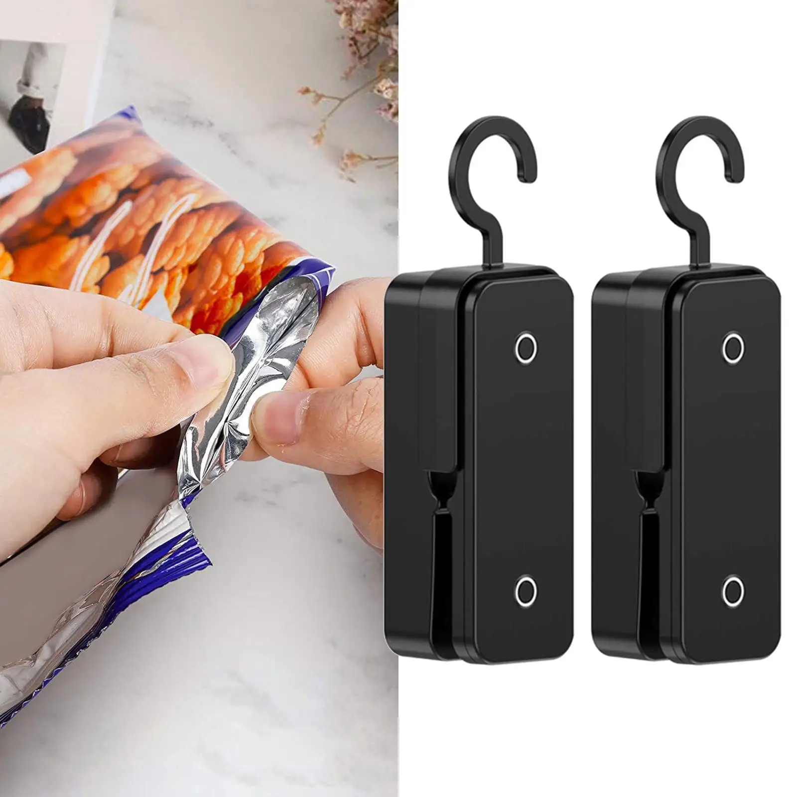 2/Set Battery Operated Pocket Size Bag Sealer with Cutter Food Bag Sealer for Chip Bags, Snack Bags, Foil Bag, Plastic Bags,