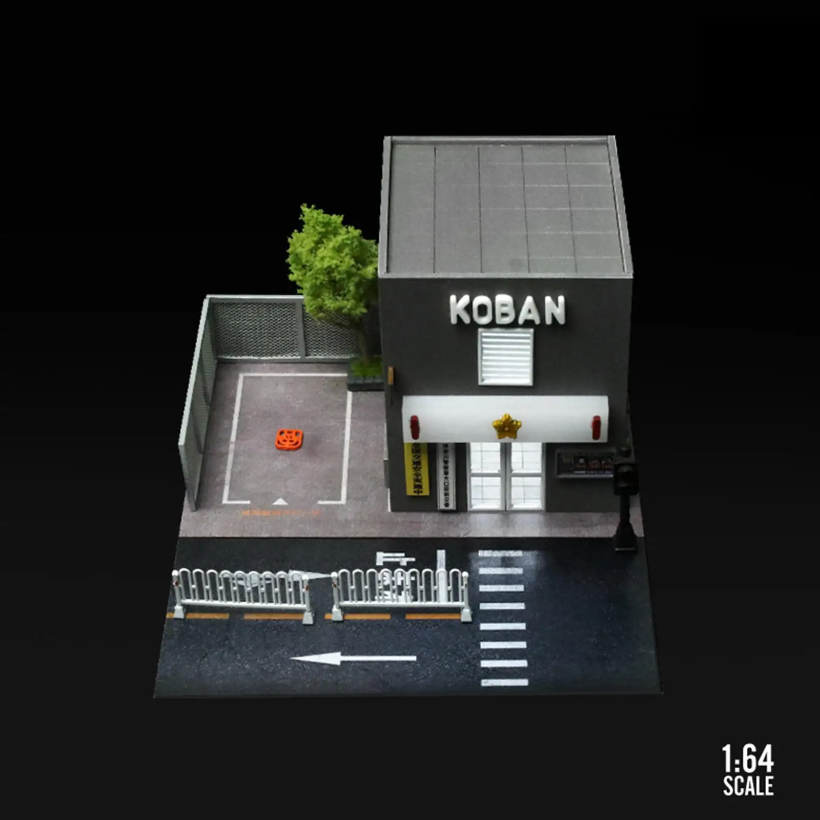 1/64 Koban Model Diorama Kits DIY Diecast Car Display Stand Parking Lot Building Kits for Doll House Accessories DIY Scene Model