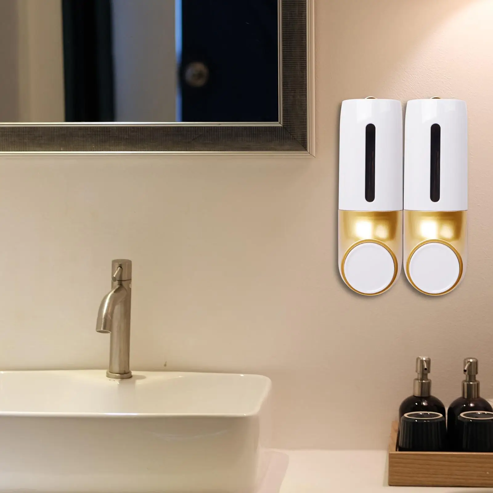 450ml Liquid Soap Dispenser Shampoo Bottle Pump Lotion Container Shampoo Dispenser Manual for Home Washroom Kitchen Toilet