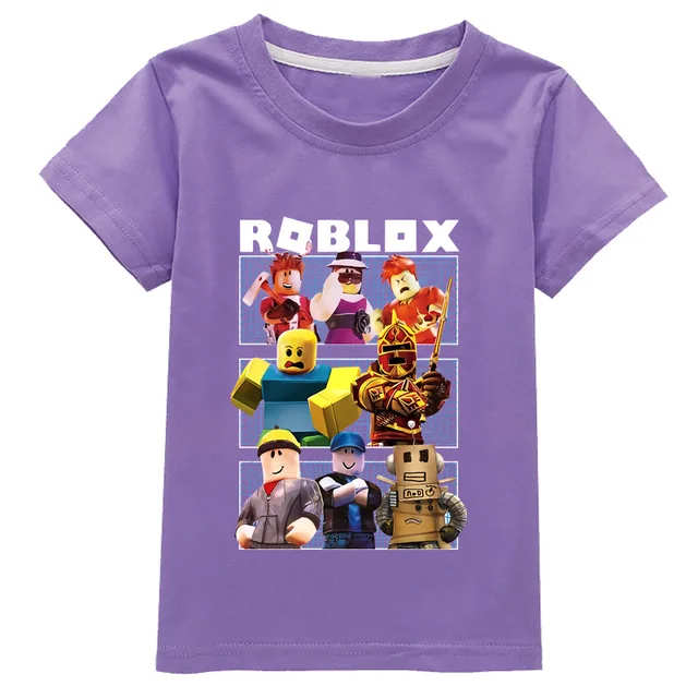 Roblox-camiseta bidimensional de algodão fino para meninos e meninas, terno  e chapéu de manga curta, animação periférica, melhor presente, novo