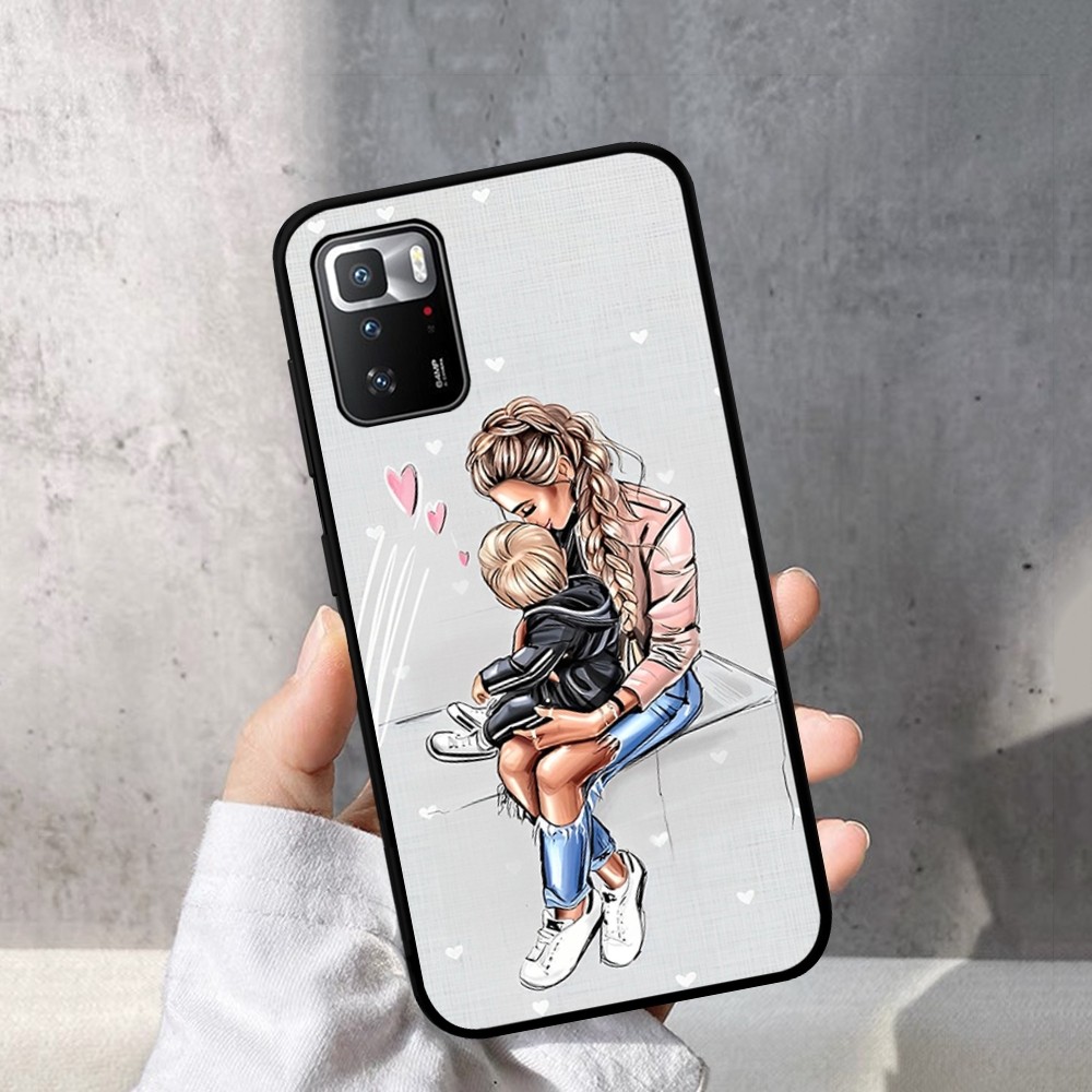 Super Mom Baby Girl Son Phone случай для Redmi Примечание 4X5 A 6 7 8 Pro T  9 Pro 9S 10 Pro 11 Pro 11S 11S 11Epro PocoM3pro | AliExpress