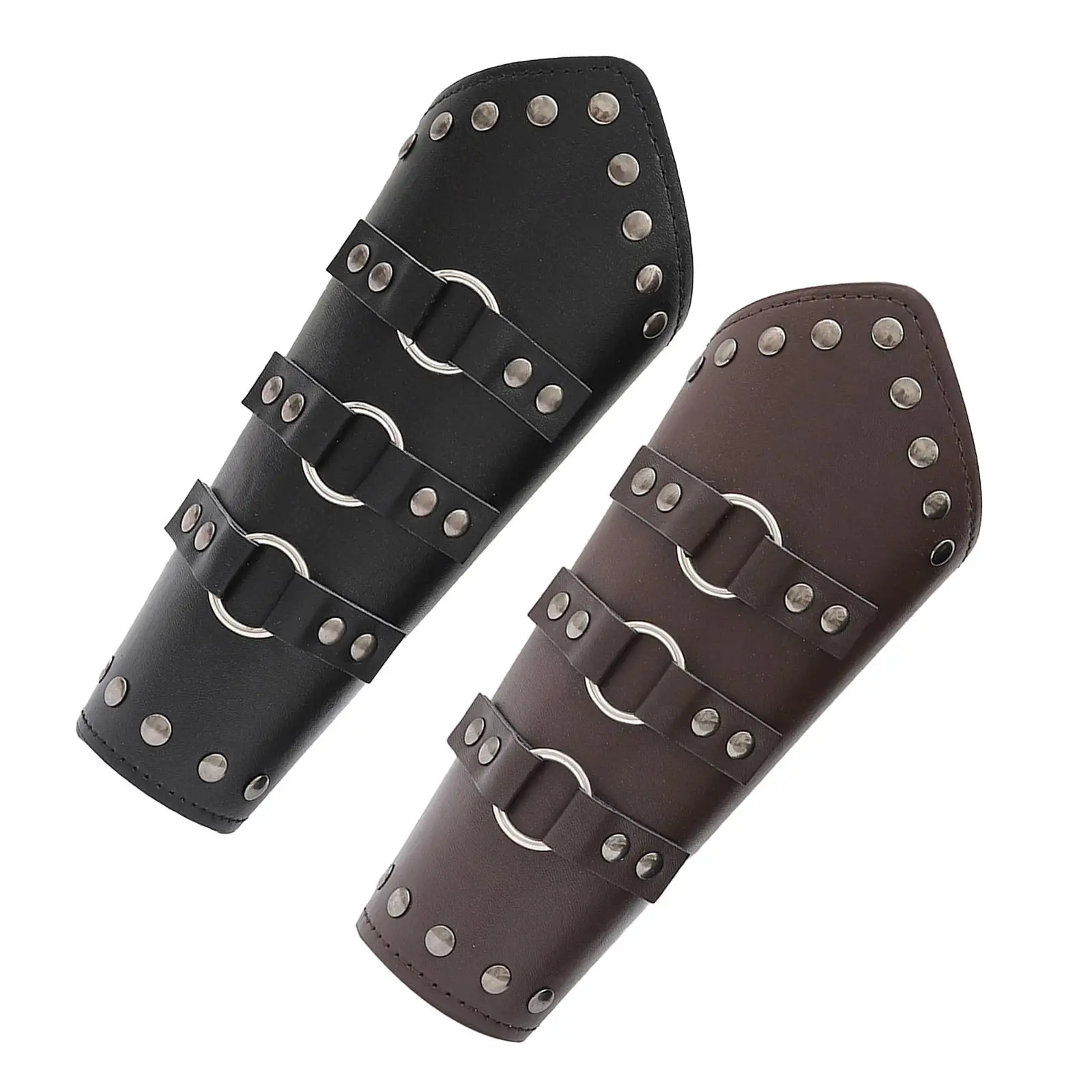 Arm Guard VBracers Adjustable Cuff Bracelet Leather Gauntlet Wristband for Cosplay Theatrical Props Fancy Dress Larp Women