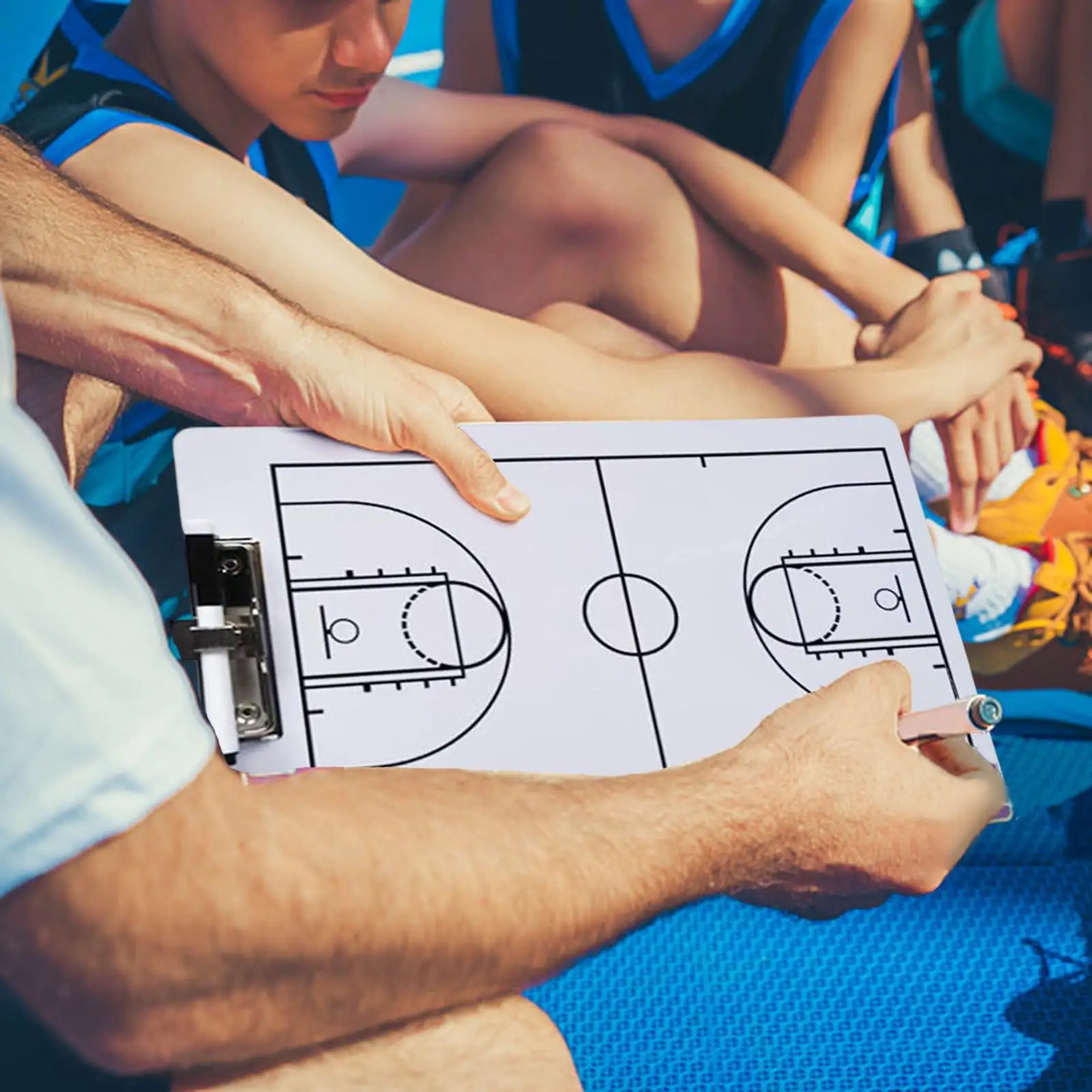 Double Sided Basketball Clipboard Strategy Tactic Board, Game Plan Demonstration Referees Gear Basketball Coaching Board