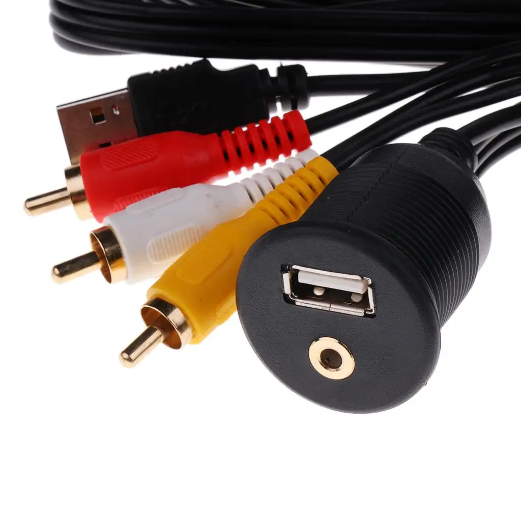 dolity Mount Installation USB AUX 3RCA Extension Cable for