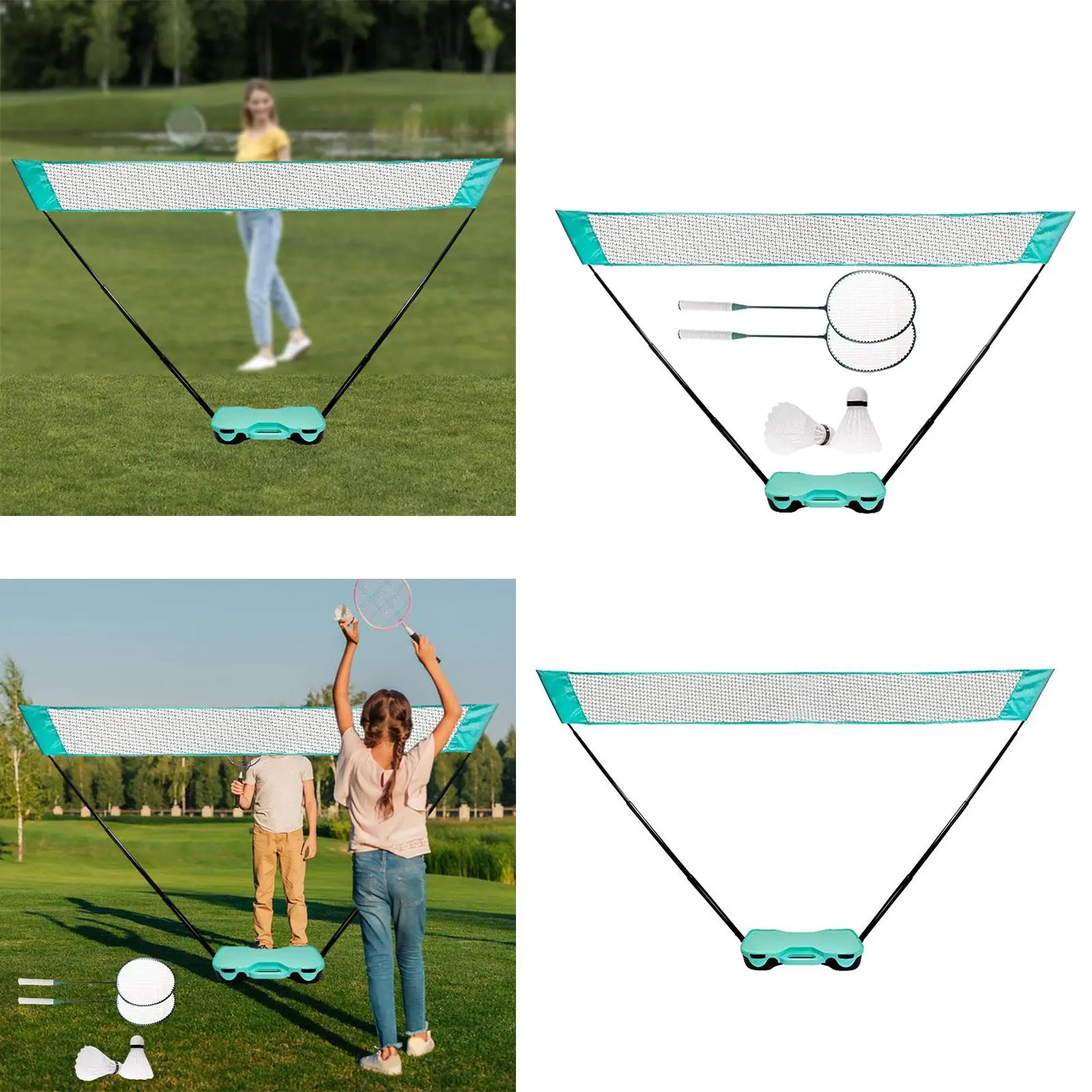 Badminton Net Easy Assemble Adjustable Volleyball Net Pickleball Net Badminton Net Stand for Sports Training Street Yard Gym