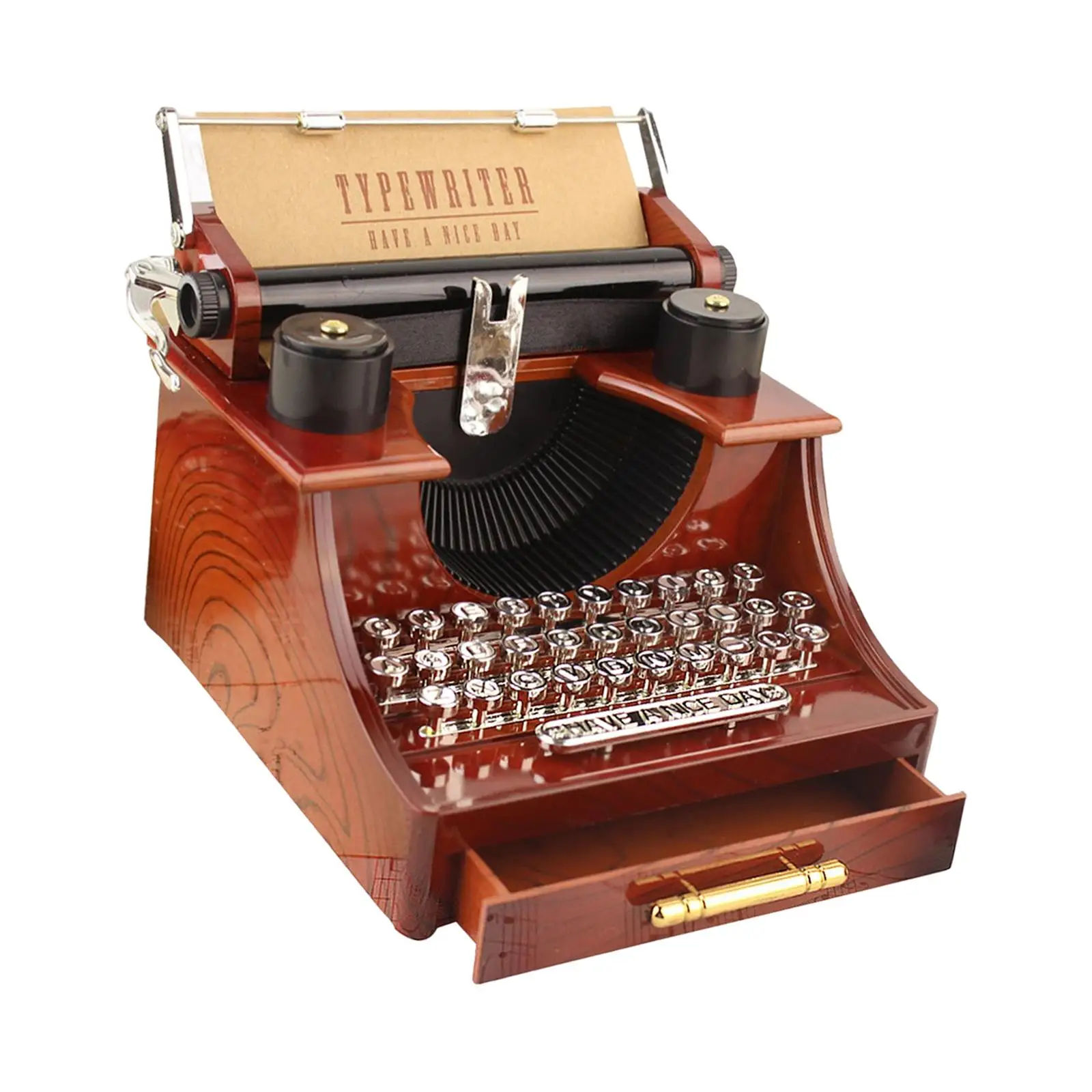 Typewriter Music Box Desktop Collectible Vintage music box for Gift 