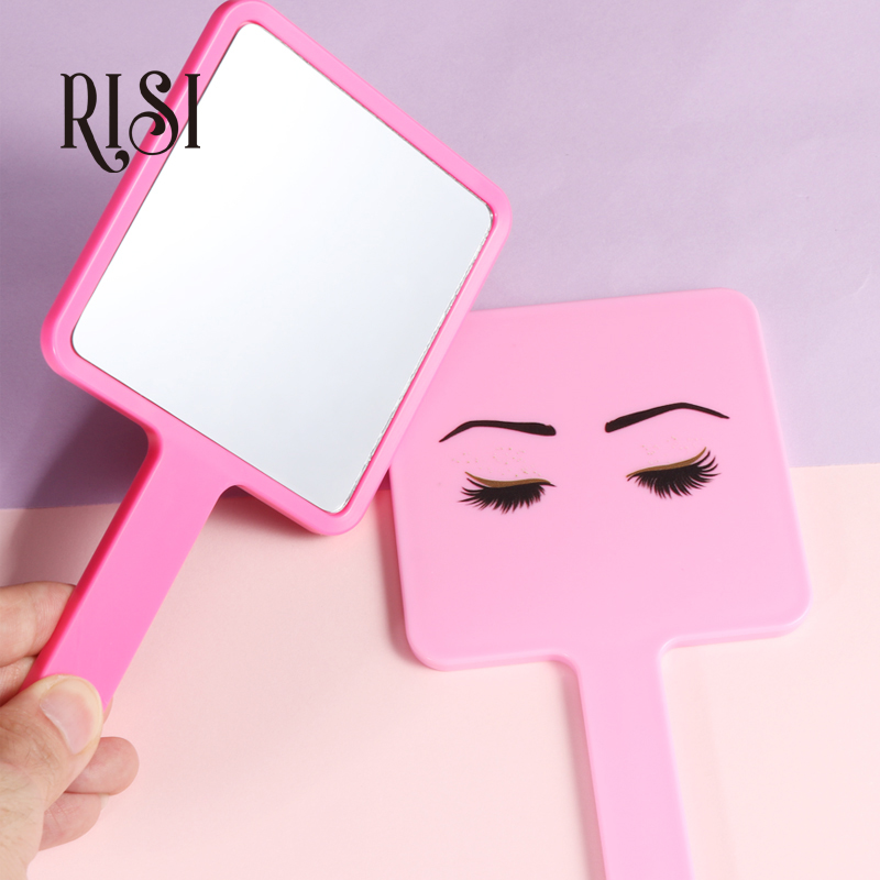 Best of RISI For Eyelash Extension Handheld Makeup Mirror Square Makeup Vanity Mirror With Handle Hand Mirror SPA Salon Compact Mirrors Reviews & Tips